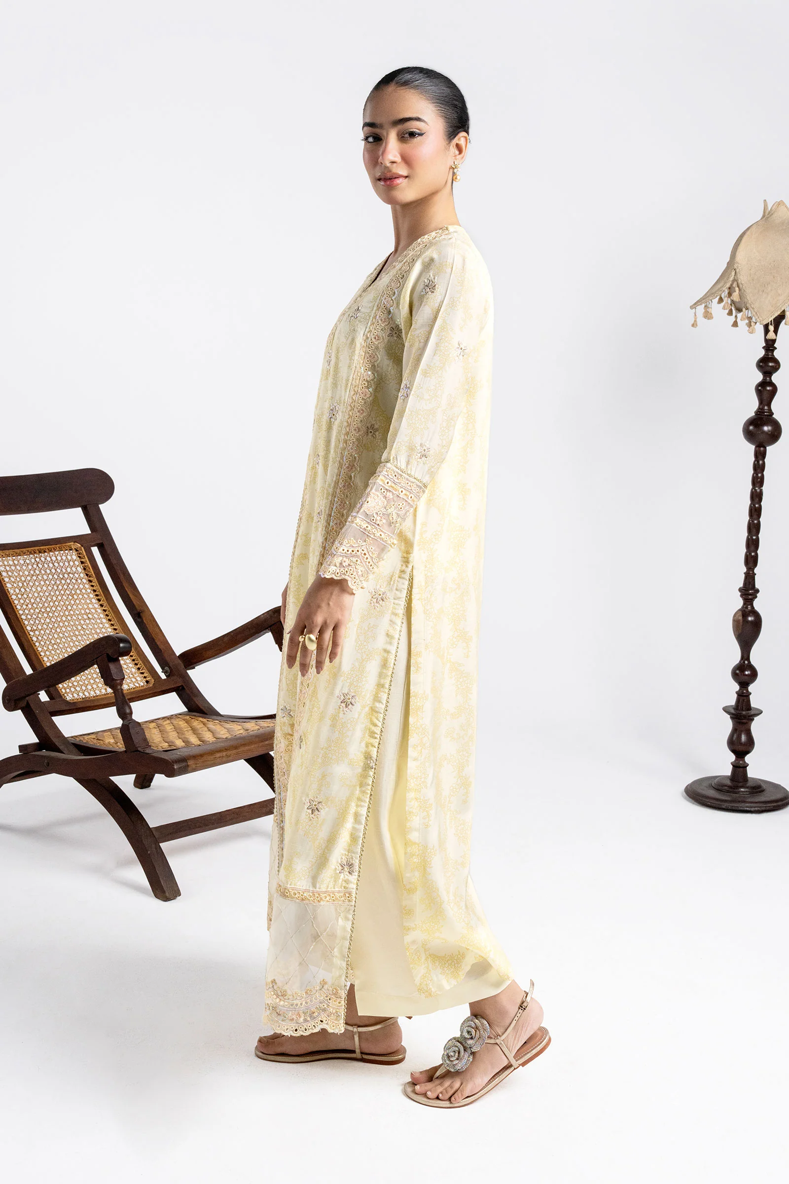 2 Pc Embroidered Raw Silk Suit - Image 5