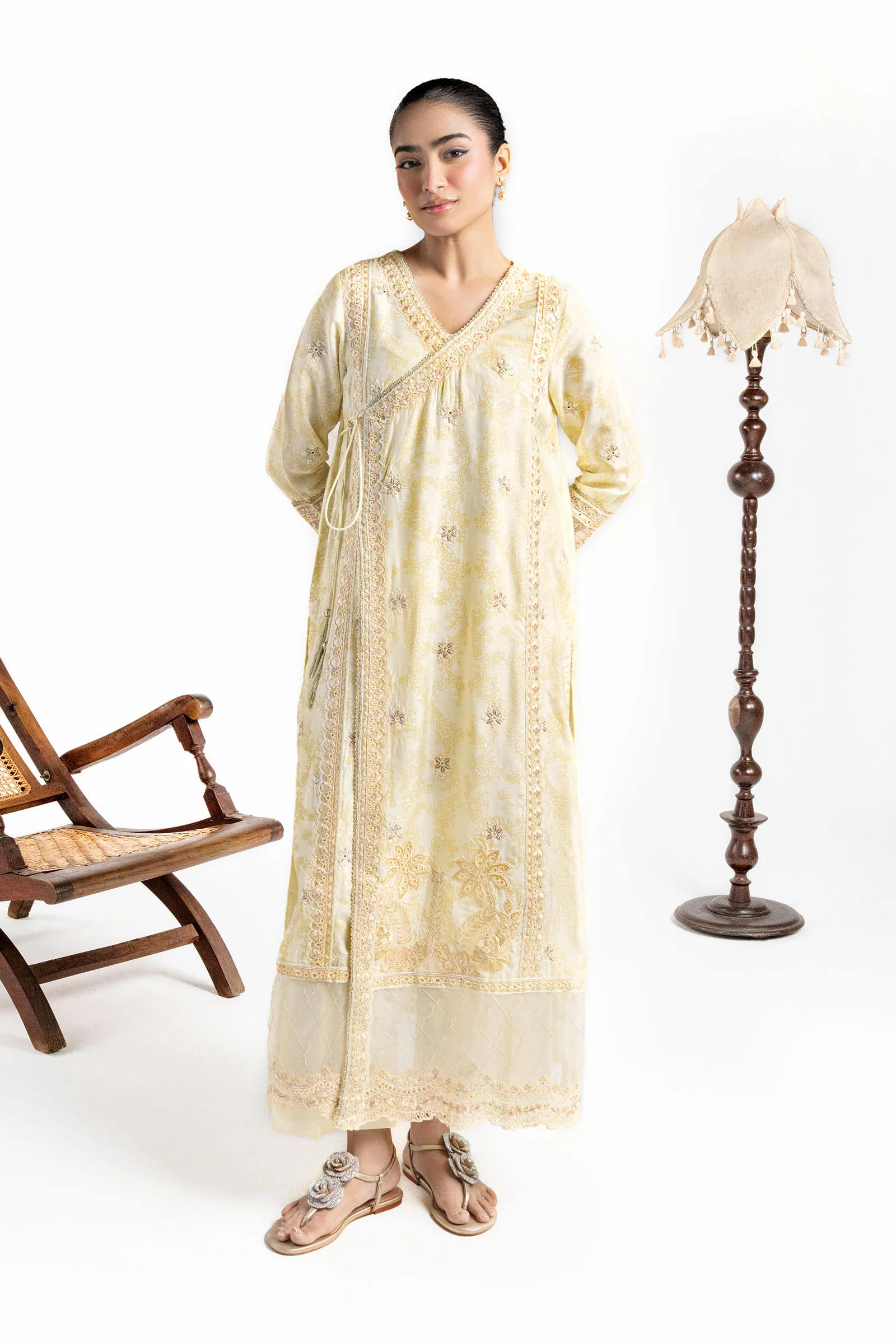 2 Pc Embroidered Raw Silk Suit - Image 6