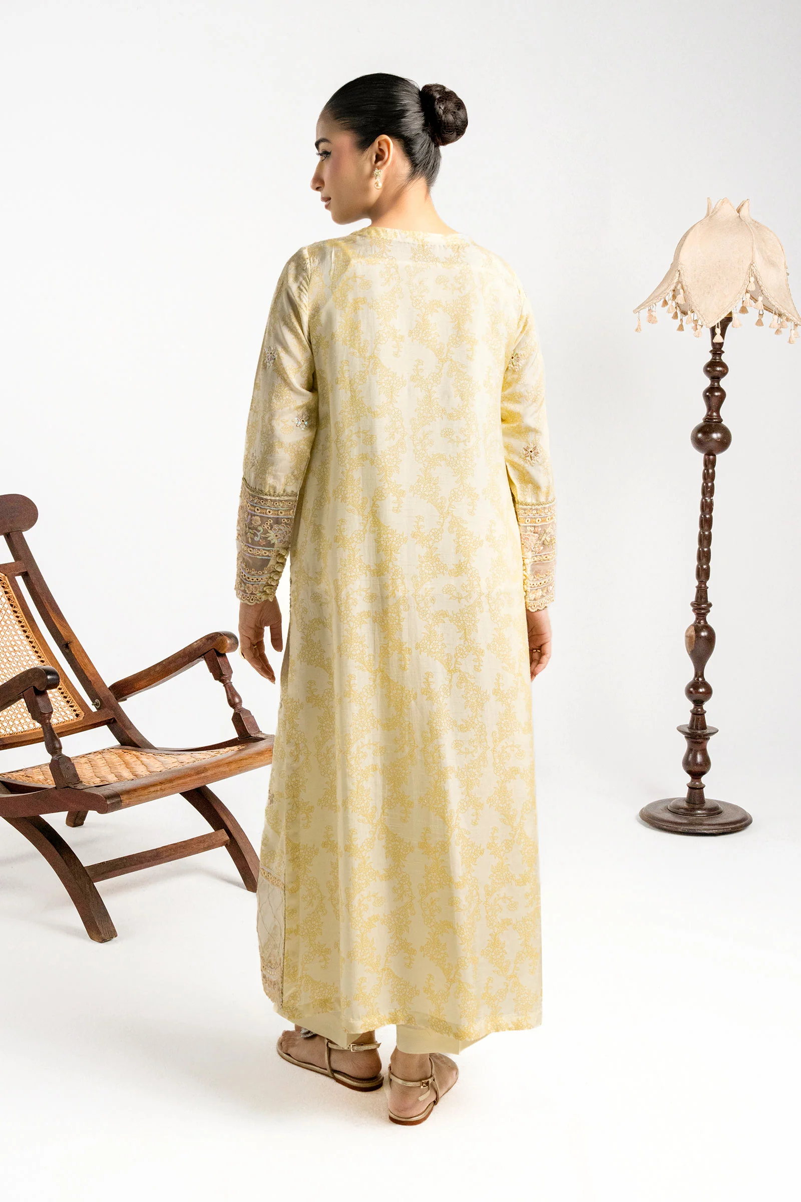 2 Pc Embroidered Raw Silk Suit - Image 7