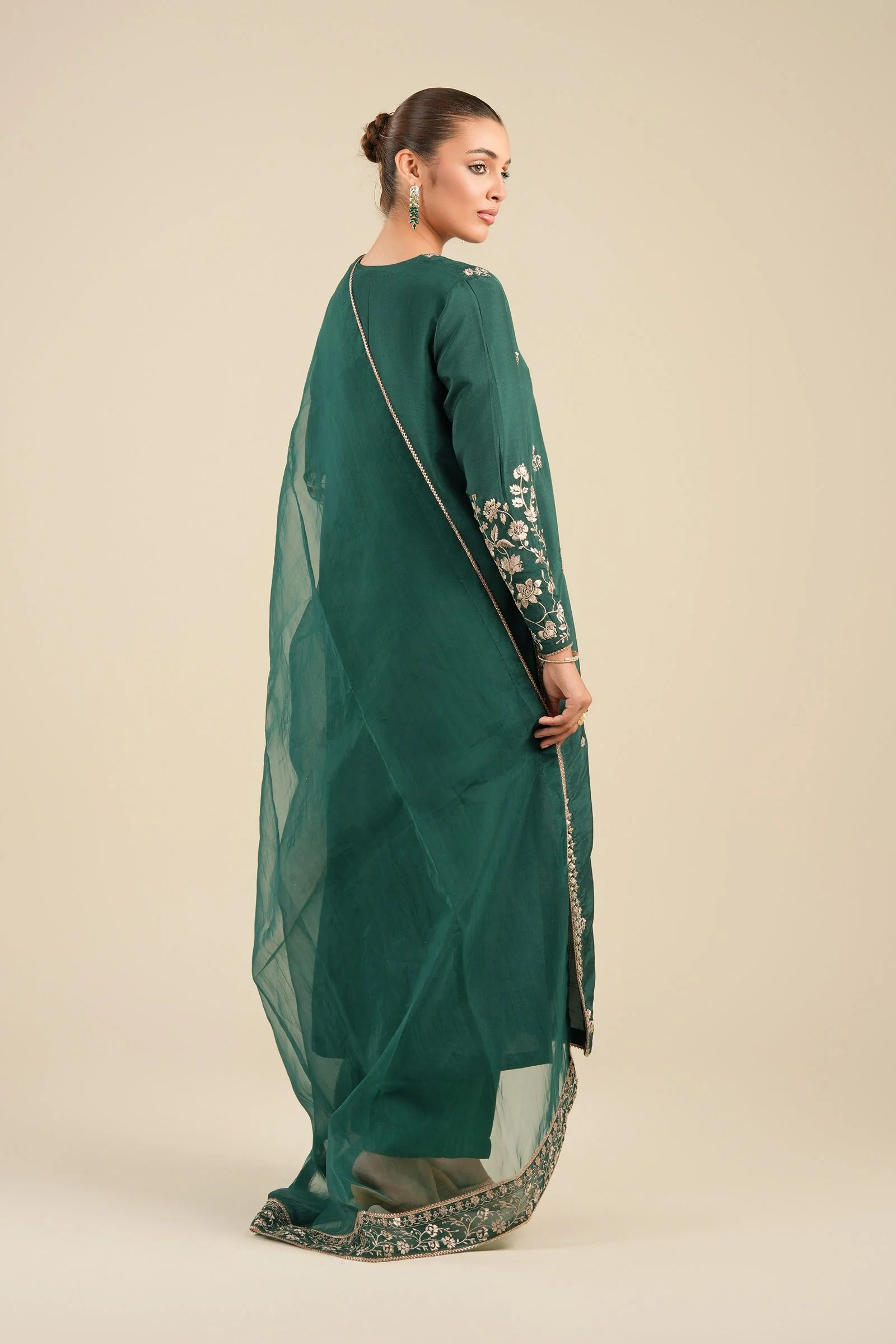 2 Pc Embroidered Bamberg Raw Silk Suit - Image 5