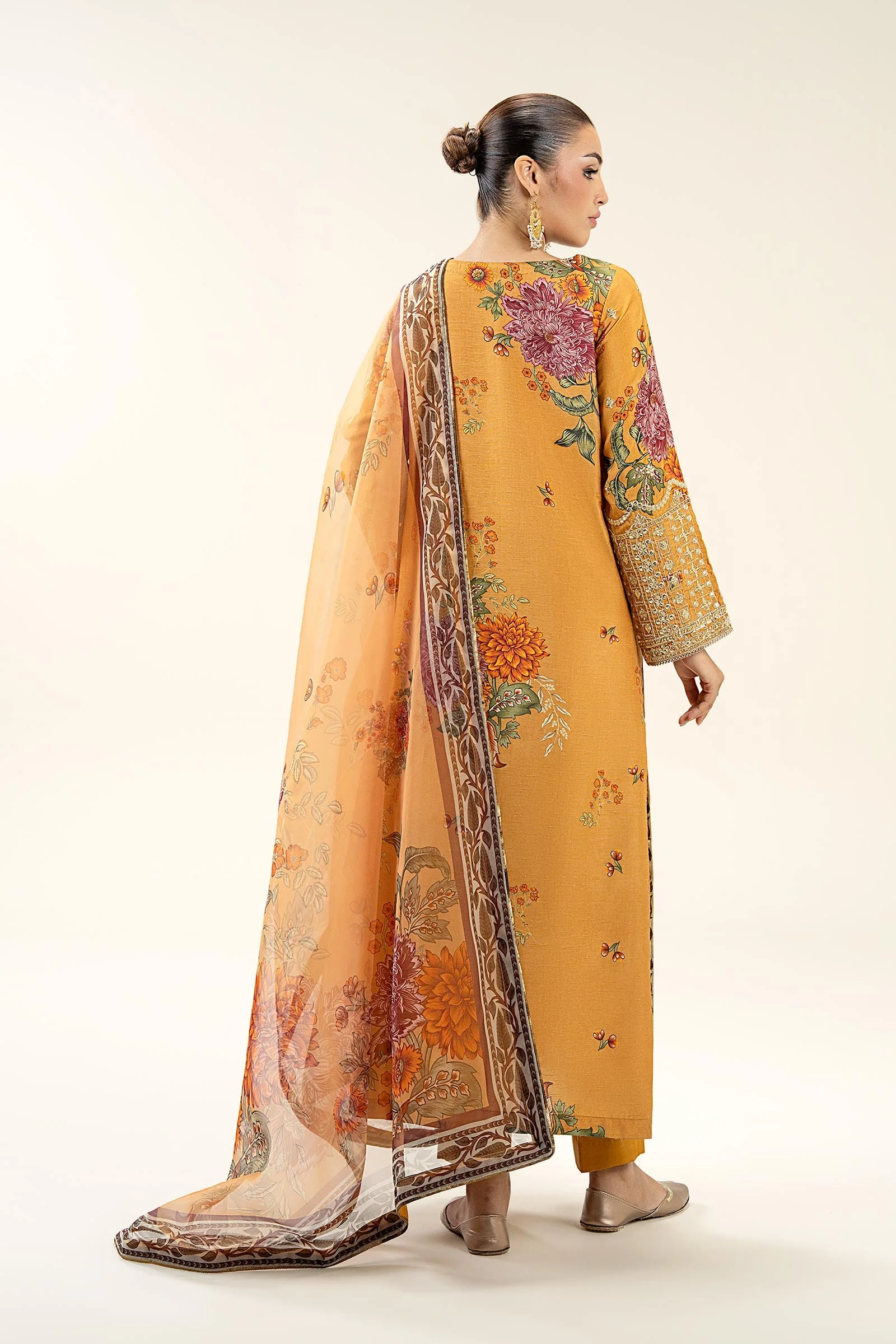 2 Pc Embroidered Bamberg Raw Silk Suit - Image 6