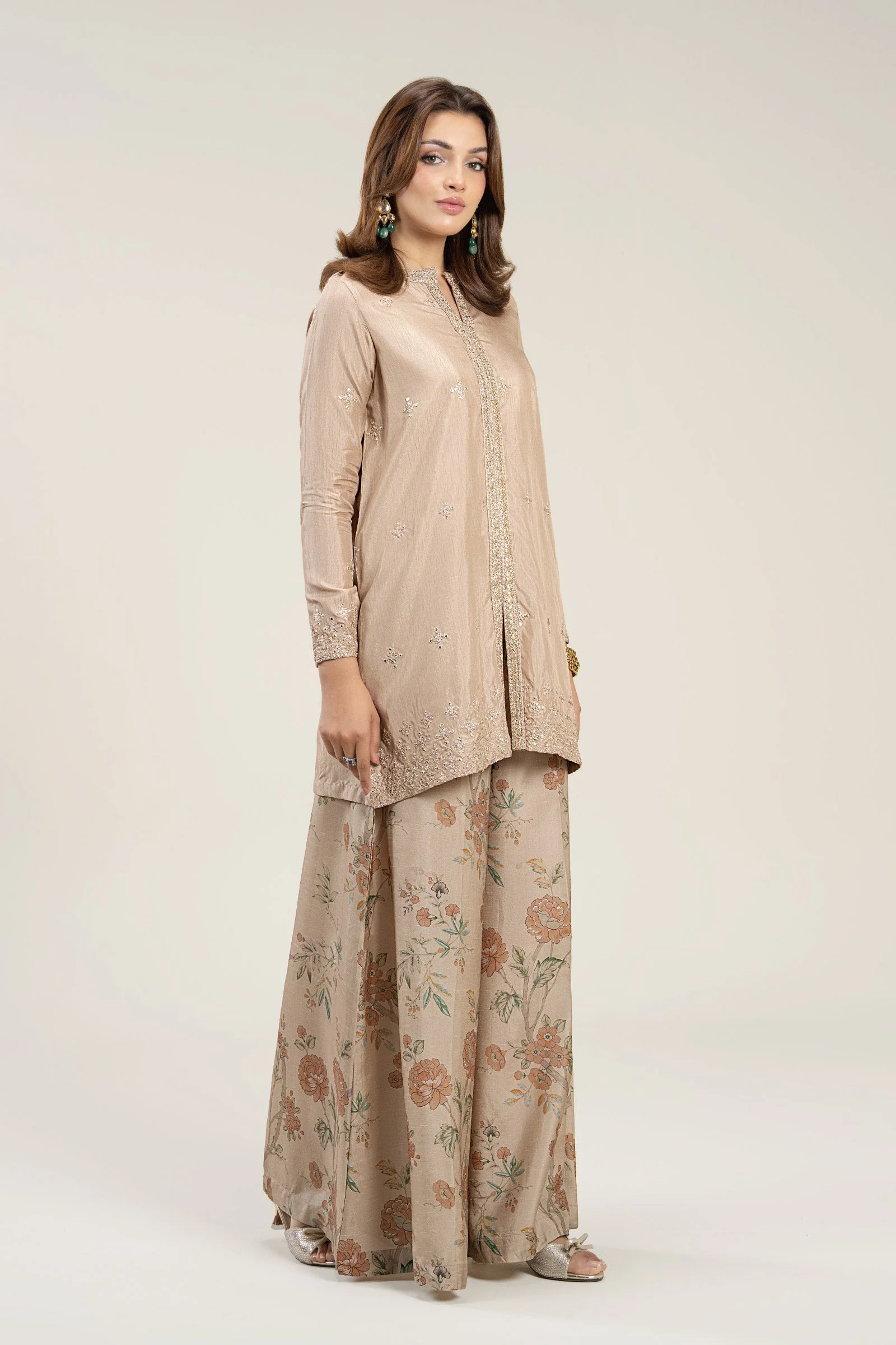 2 Pc Embroidered Bamberg Raw Silk Suit - Image 4