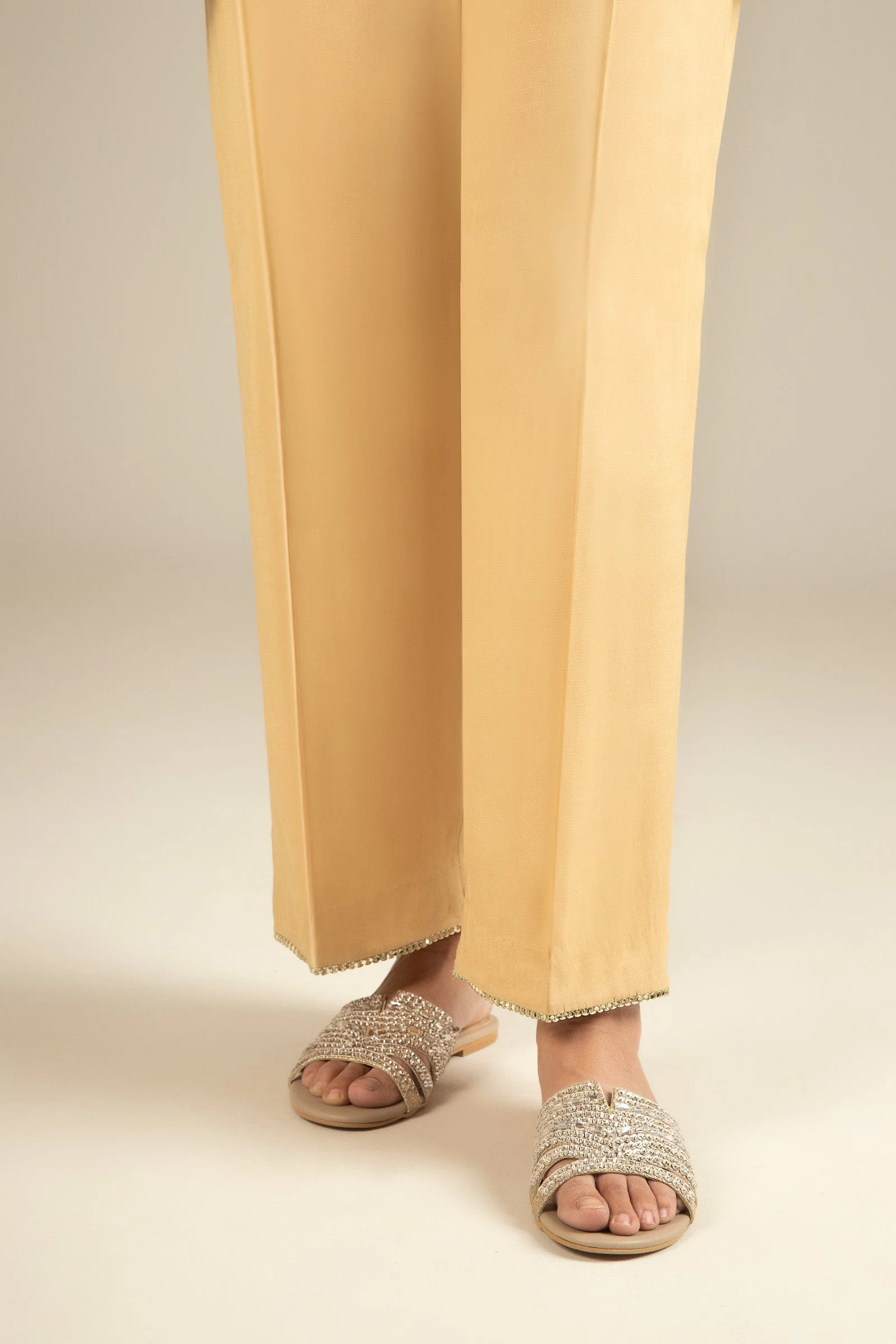 Dyed Raw Silk Trouser