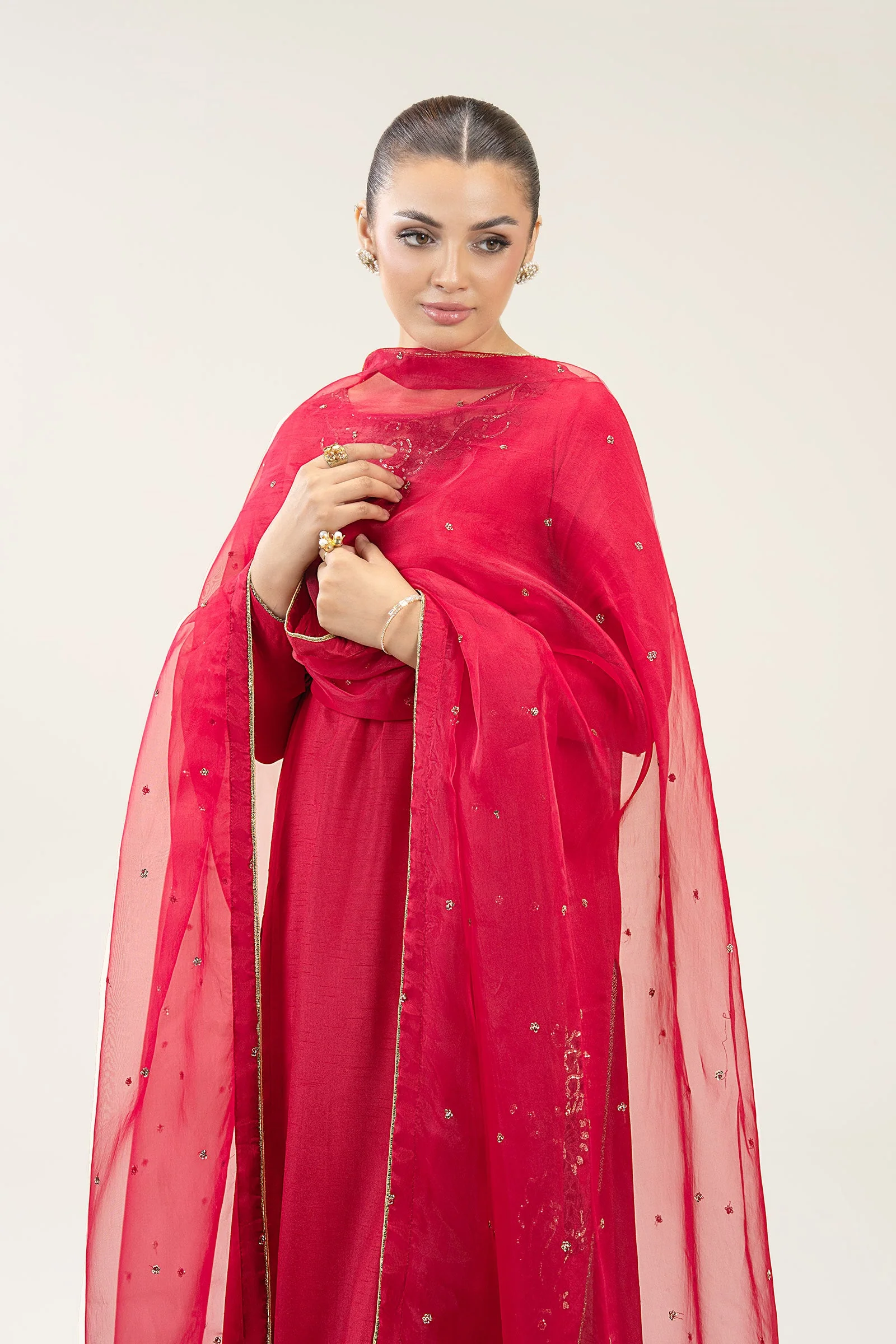 2 Pc Embroidered Bamberg Raw Silk Suit - Image 3