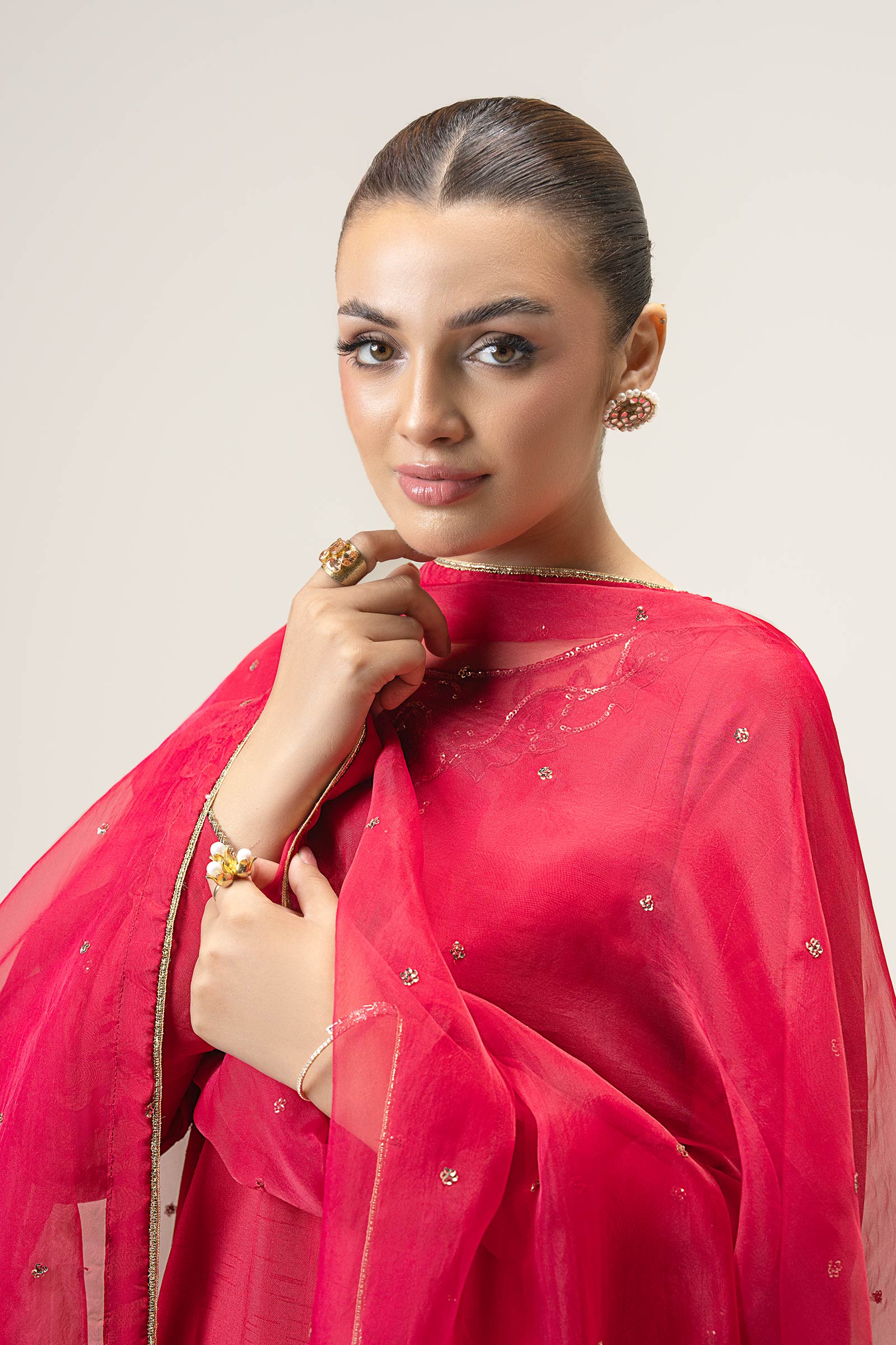2 Pc Embroidered Bamberg Raw Silk Suit - Image 4
