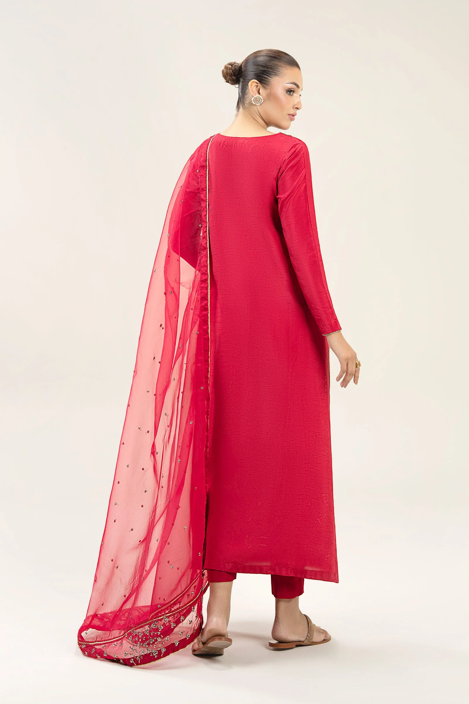 2 Pc Embroidered Bamberg Raw Silk Suit - Image 6