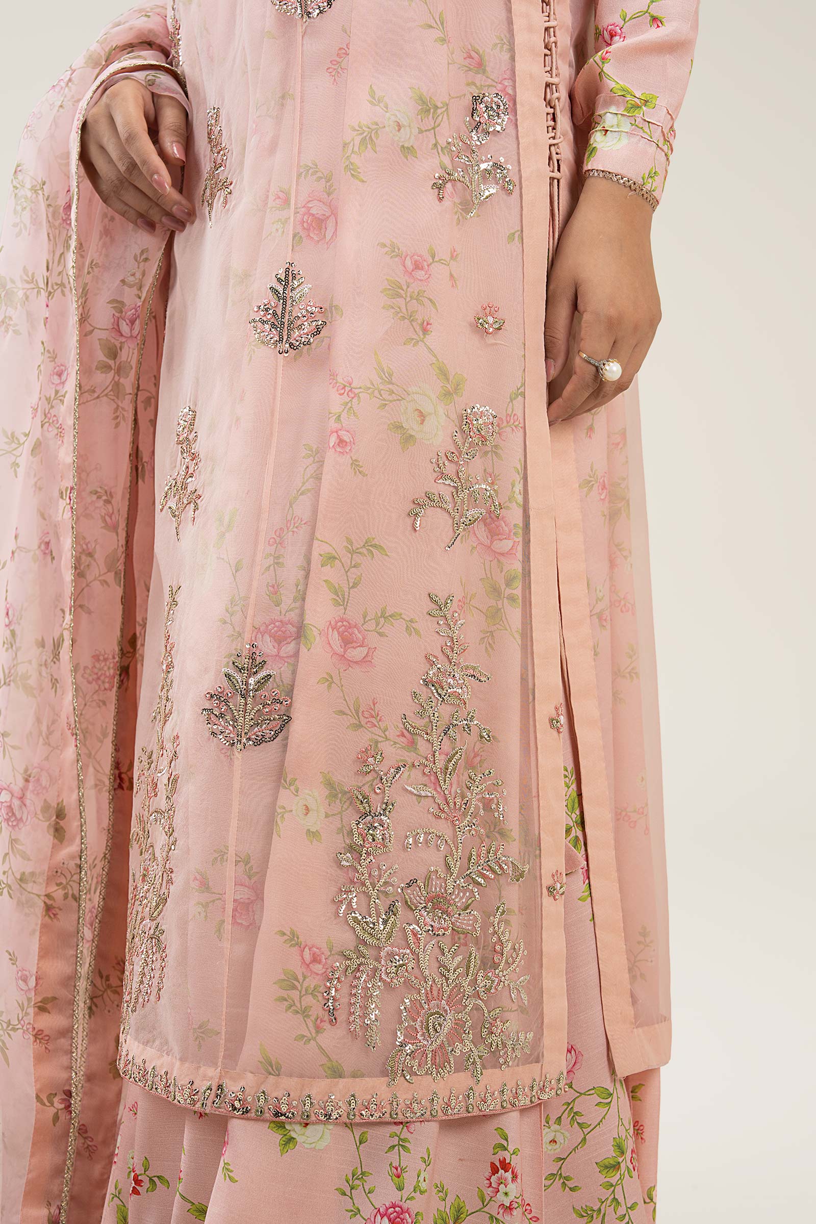 3 Pc Embroidered Organza Suit - Image 4
