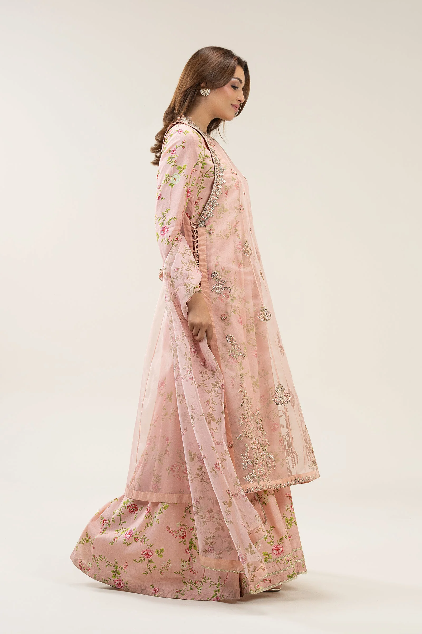 3 Pc Embroidered Organza Suit - Image 5