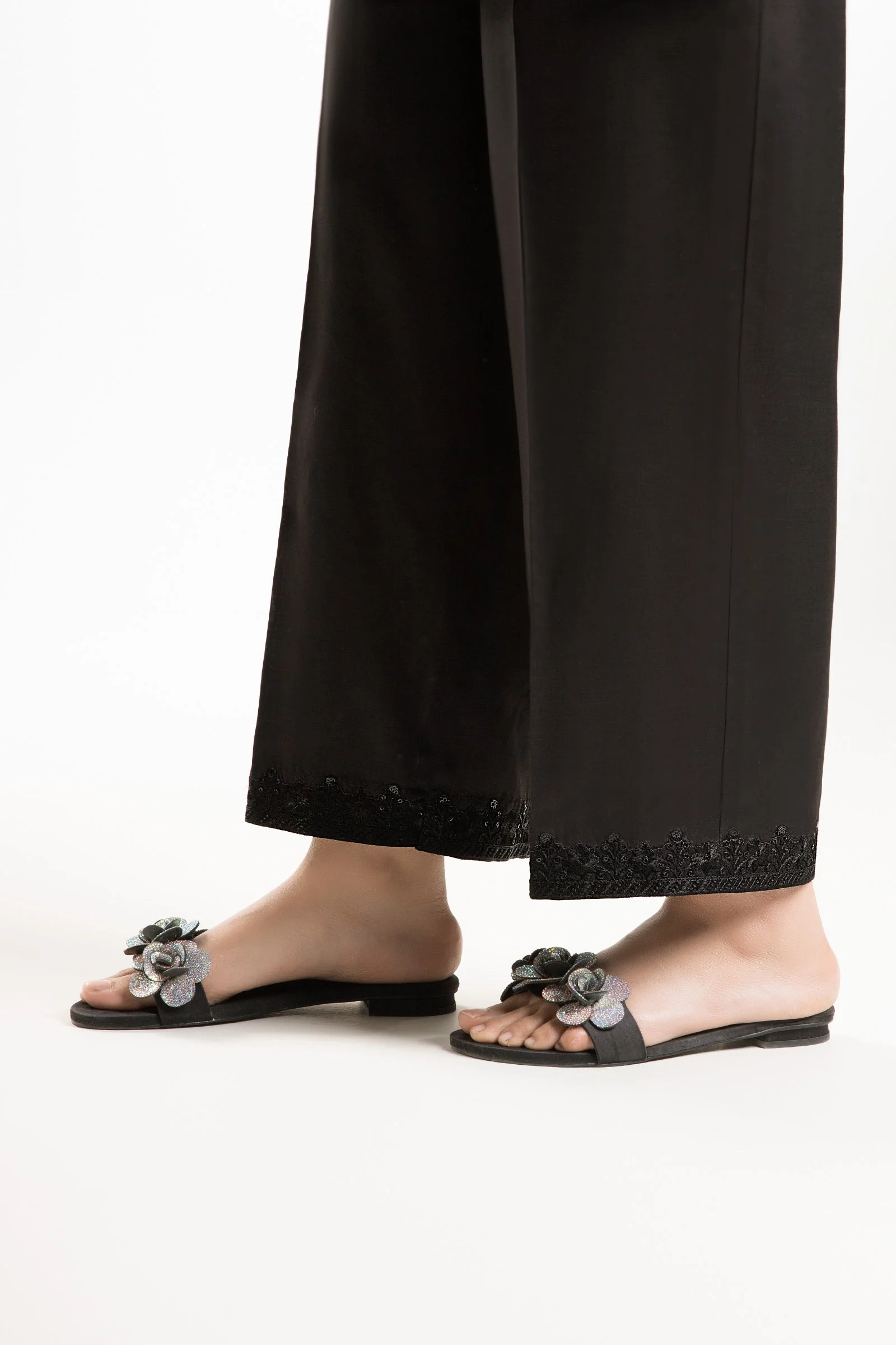 Embroidered Raw Silk Trouser - Image 2