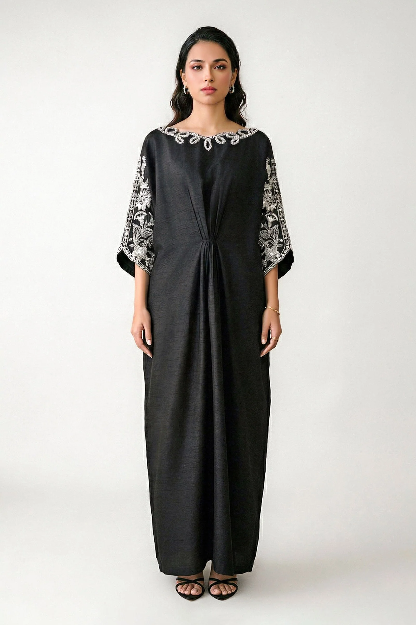 Embroidered Bamberg Raw Silk Kaftan