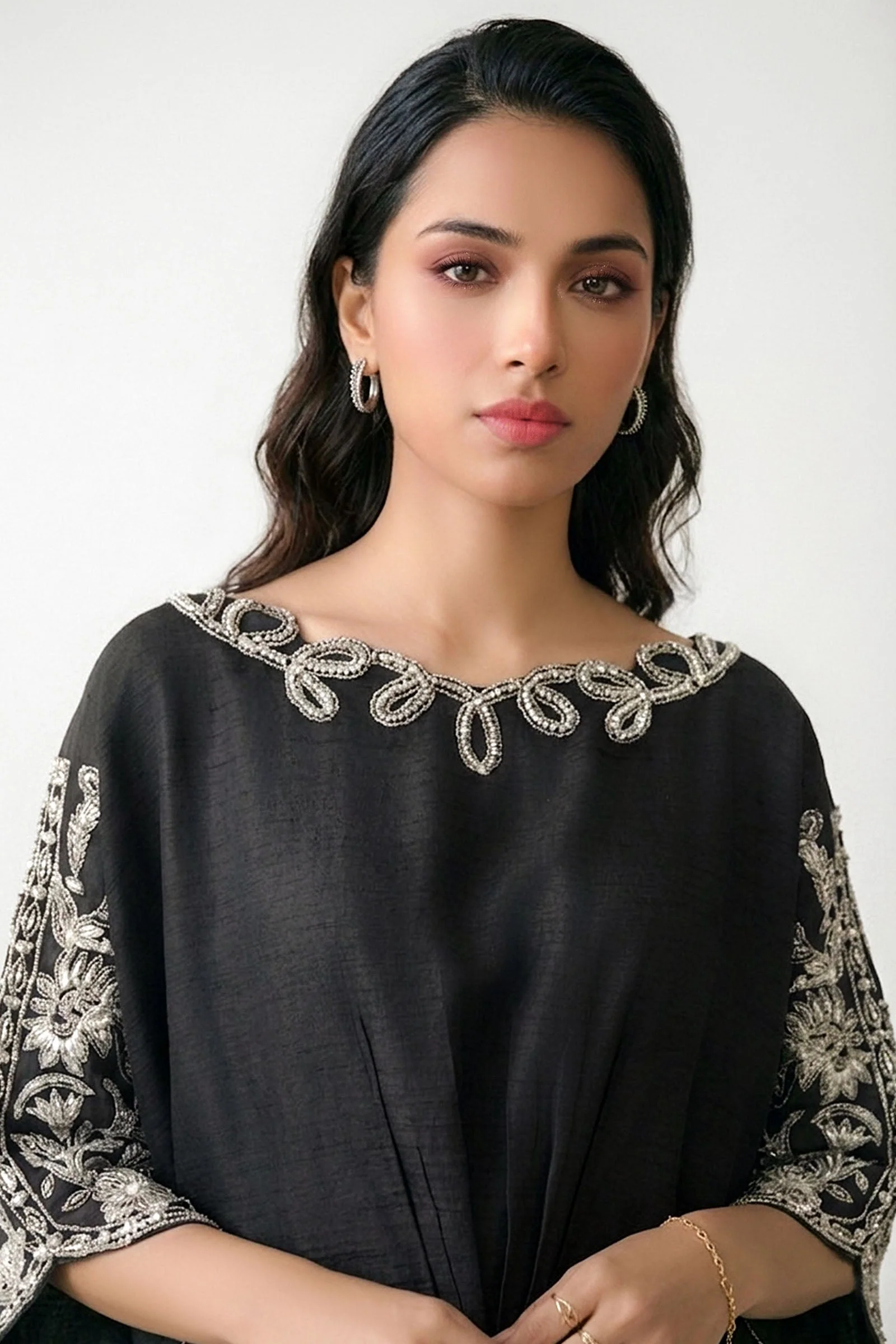 Embroidered Bamberg Raw Silk Kaftan - Image 2