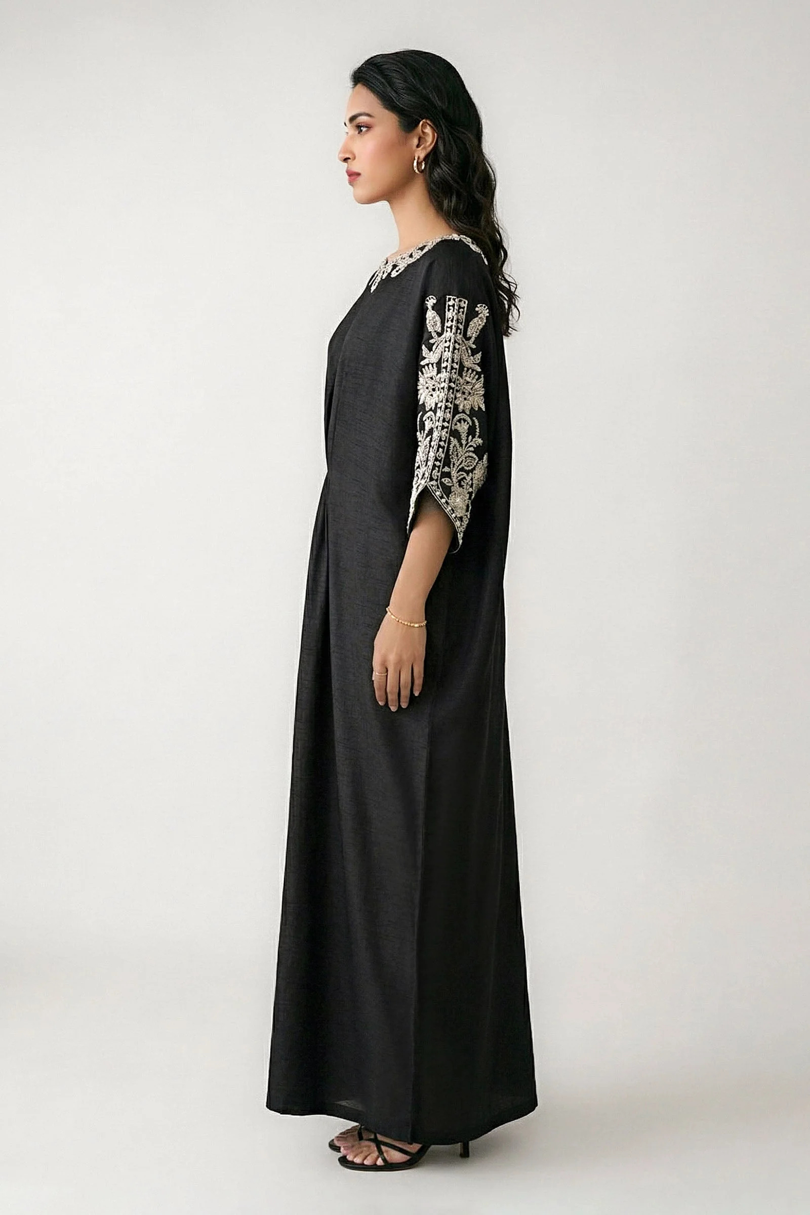 Embroidered Bamberg Raw Silk Kaftan - Image 4