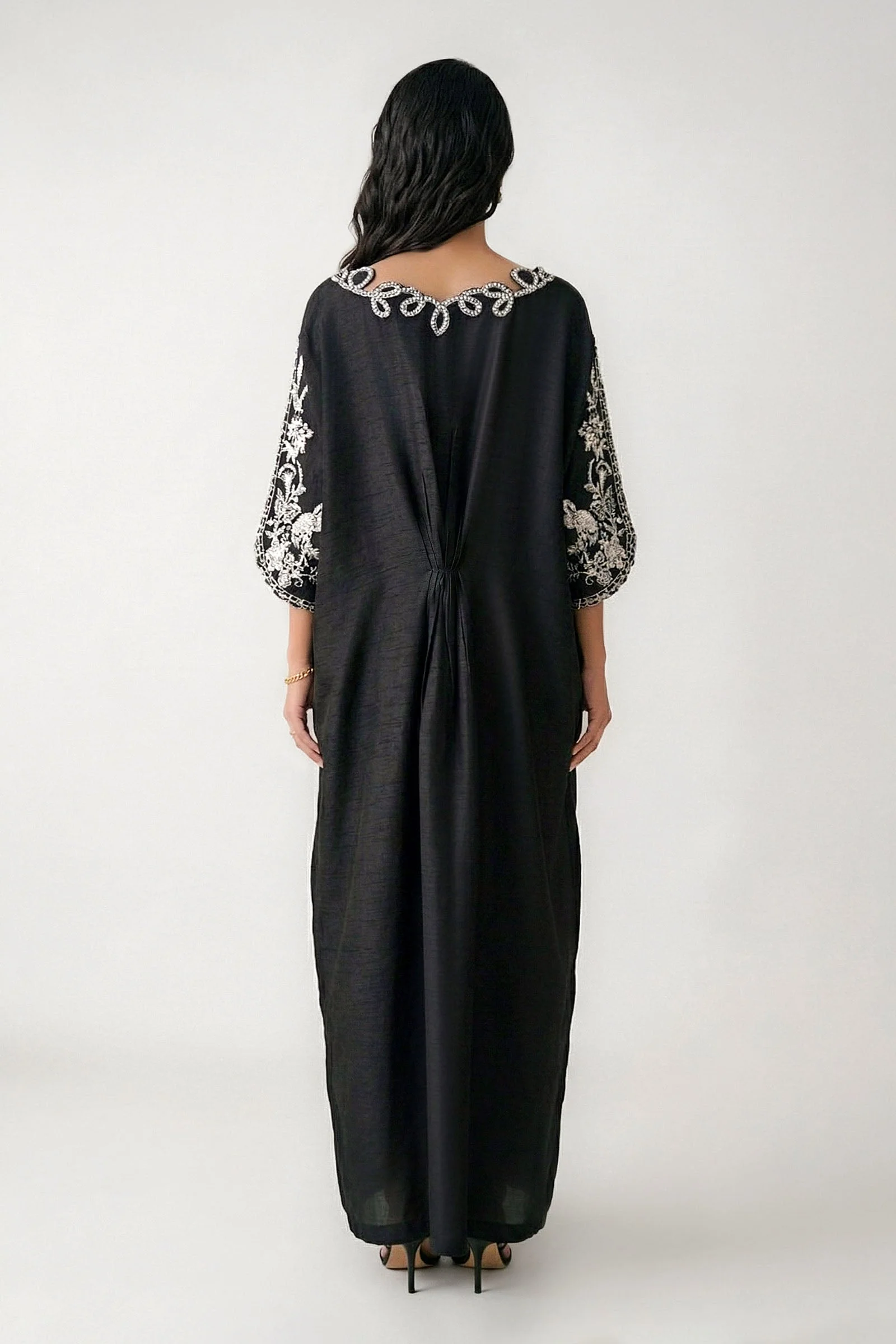 Embroidered Bamberg Raw Silk Kaftan - Image 5