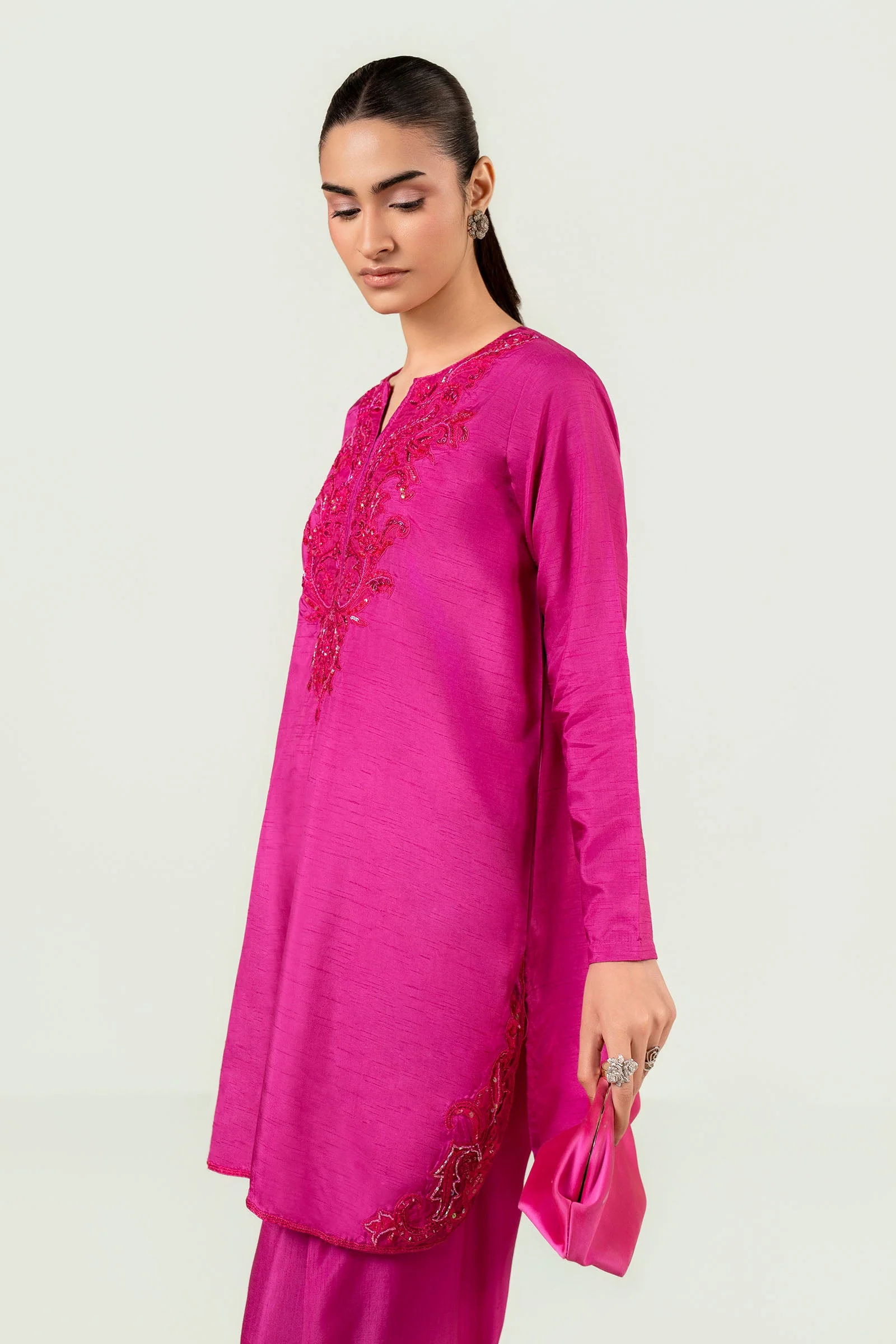 2 Pc Embellished Rawsilk Suit - Image 10
