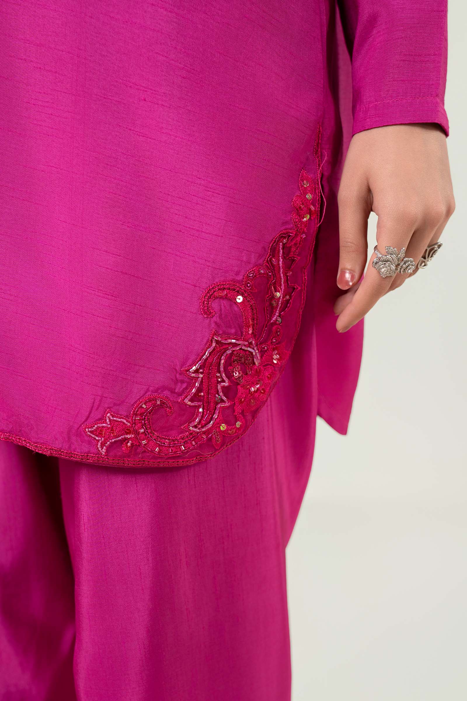 2 Pc Embellished Rawsilk Suit - Image 11