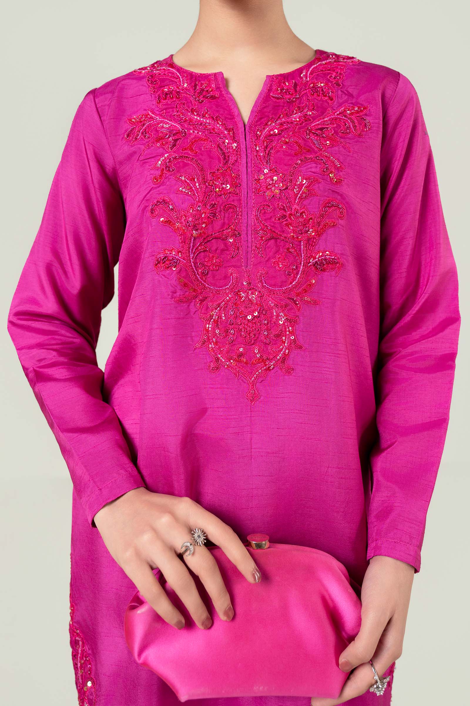 2 Pc Embellished Rawsilk Suit - Image 12