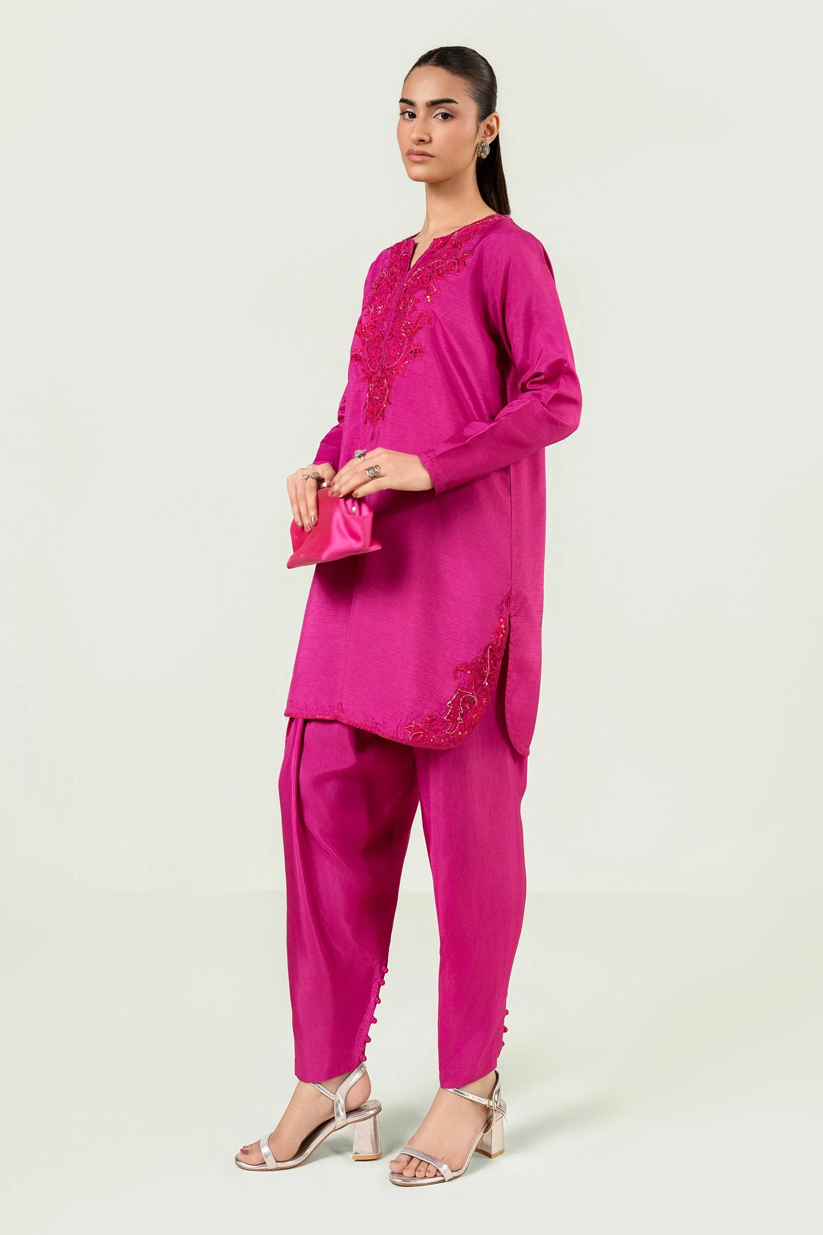 2 Pc Embellished Rawsilk Suit - Image 13