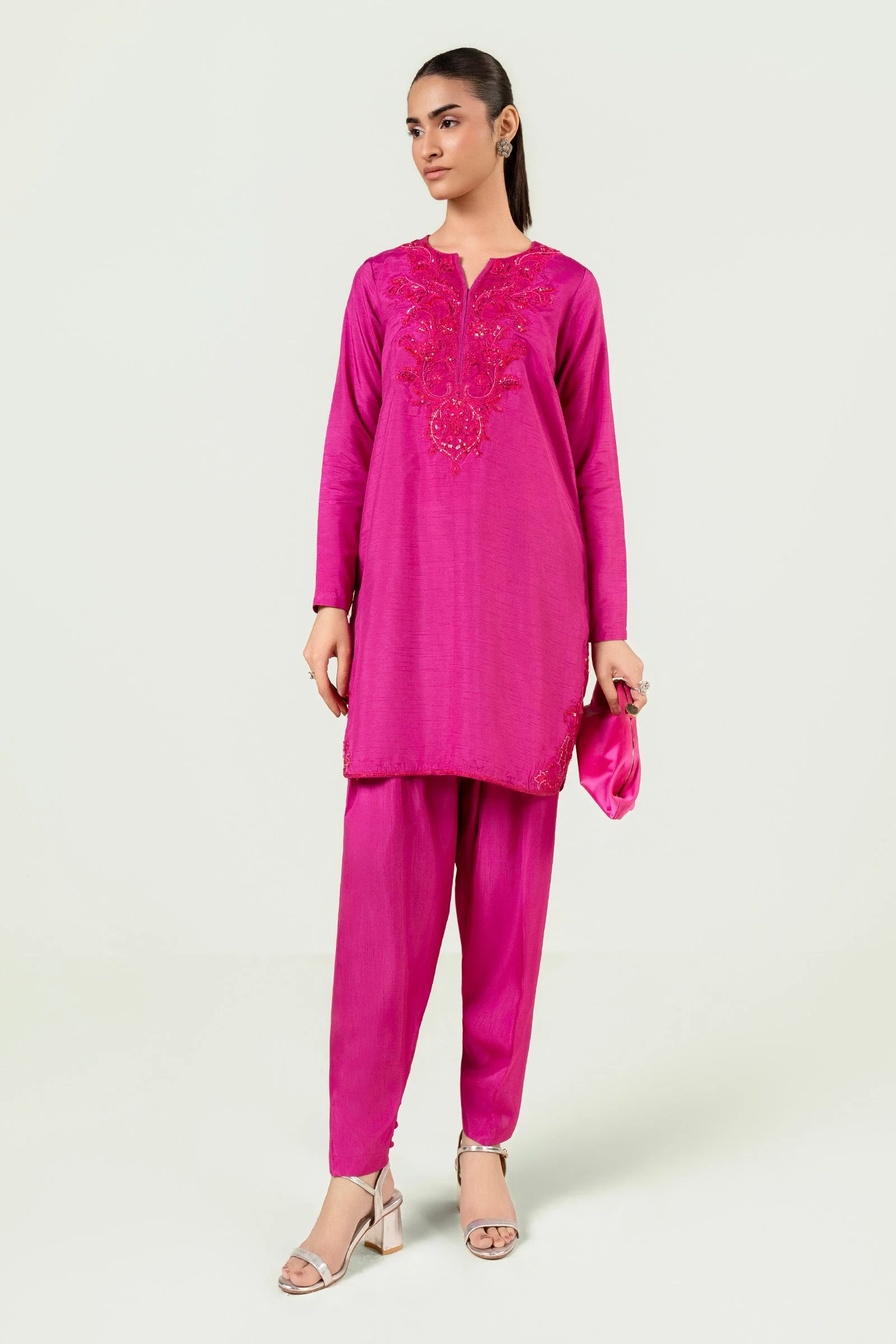 2 Pc Embellished Rawsilk Suit - Image 9