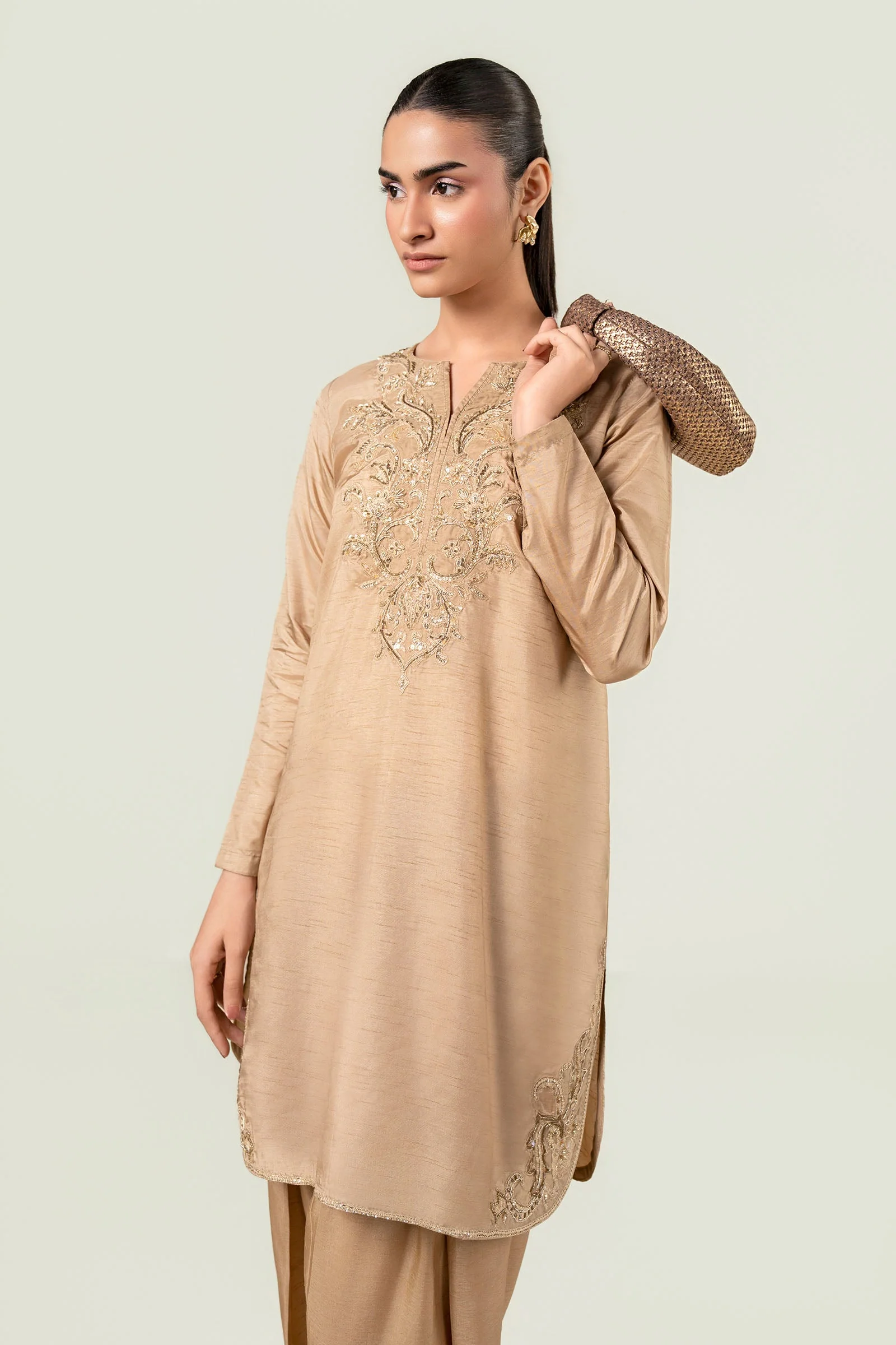 2 Pc Embellished Bamberg Raw Silk Suit - Image 10