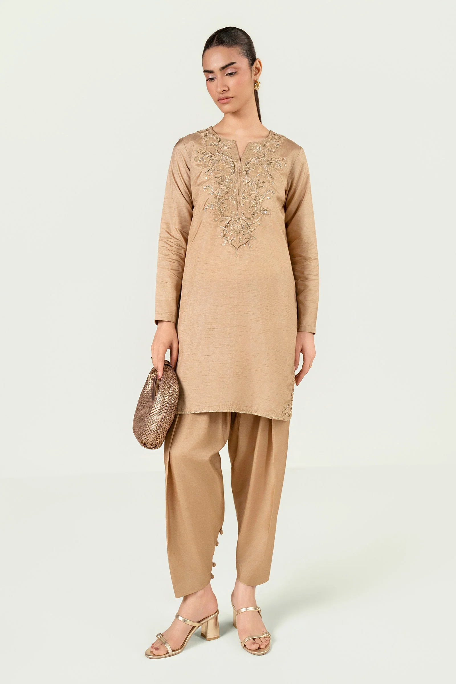2 Pc Embellished Bamberg Raw Silk Suit - Image 11