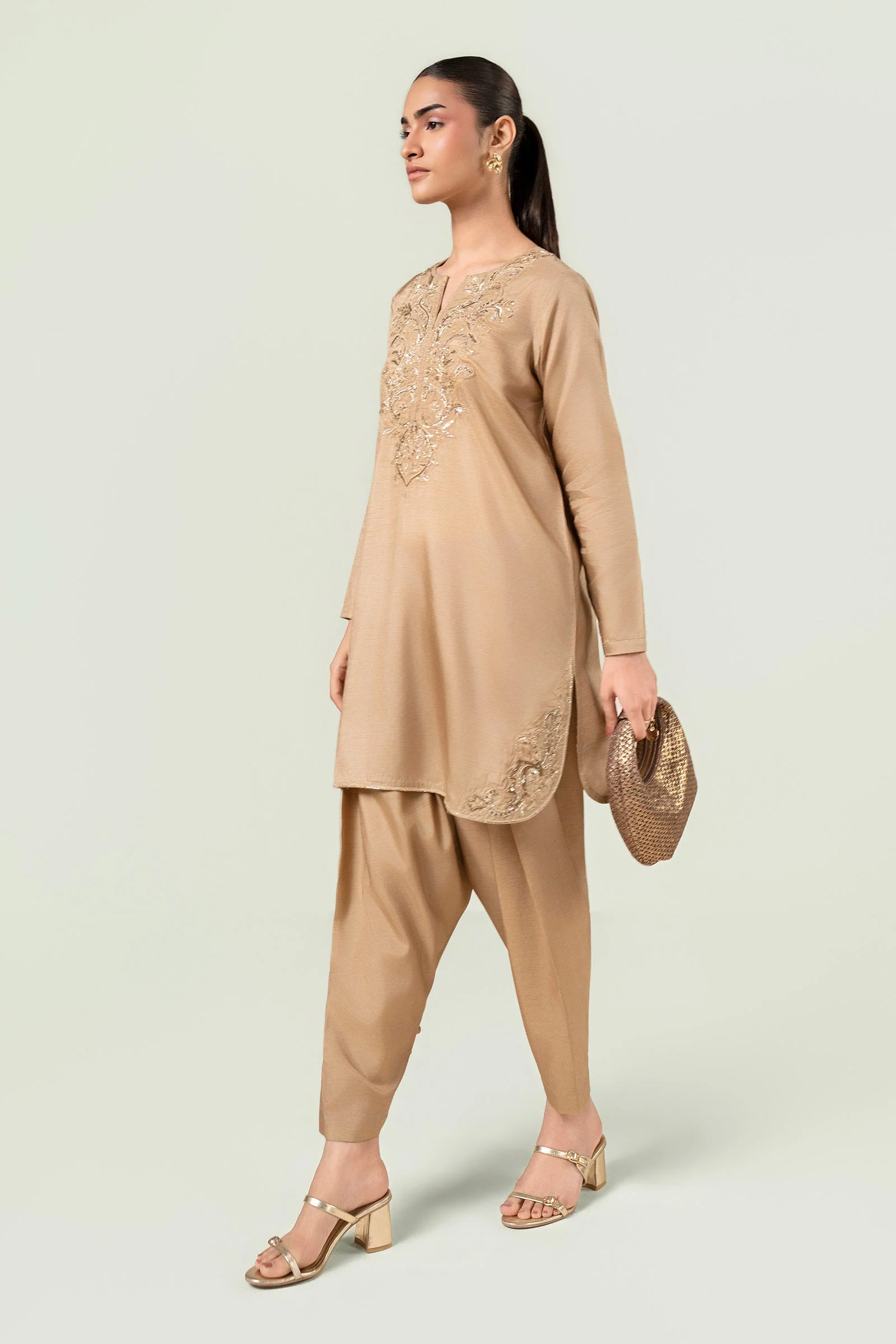2 Pc Embellished Bamberg Raw Silk Suit - Image 12