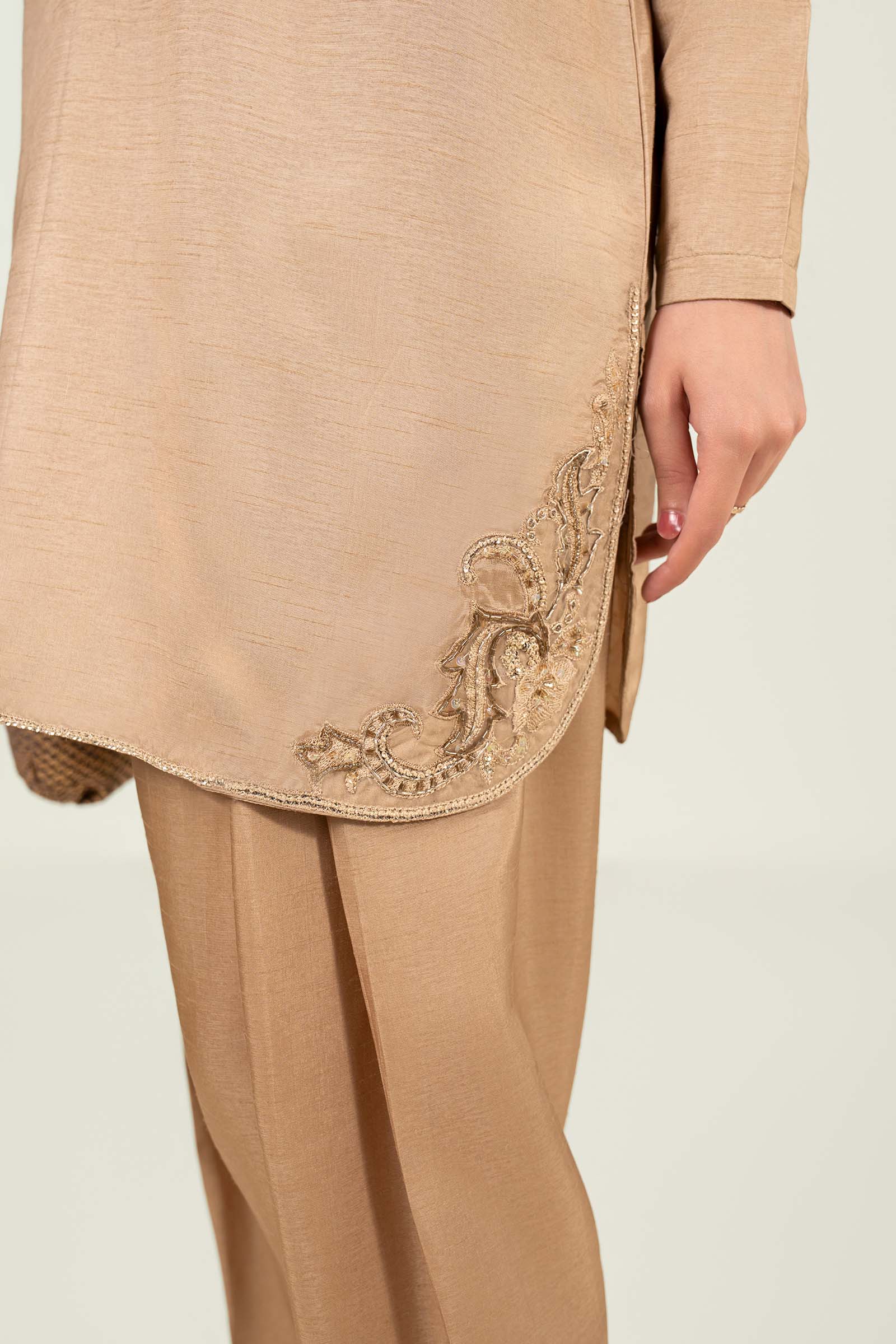 2 Pc Embellished Bamberg Raw Silk Suit - Image 14