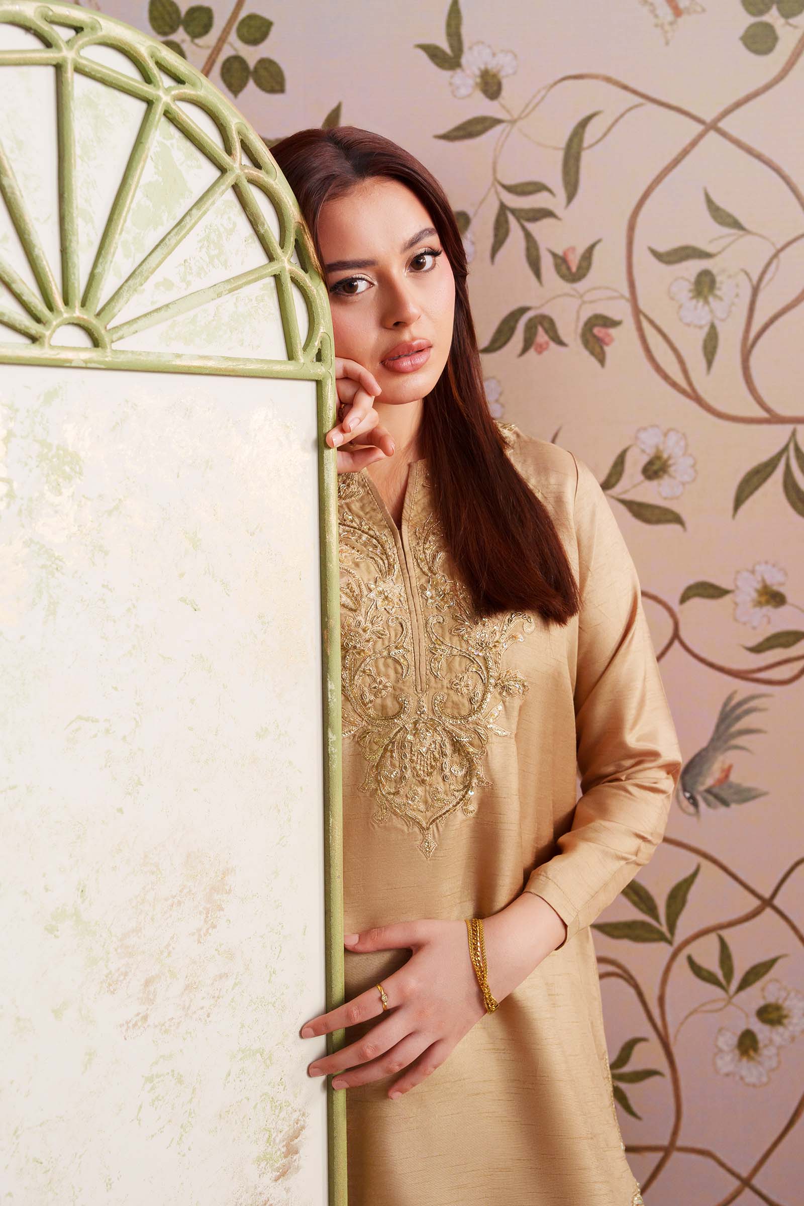 2 Pc Embellished Bamberg Raw Silk Suit - Image 2