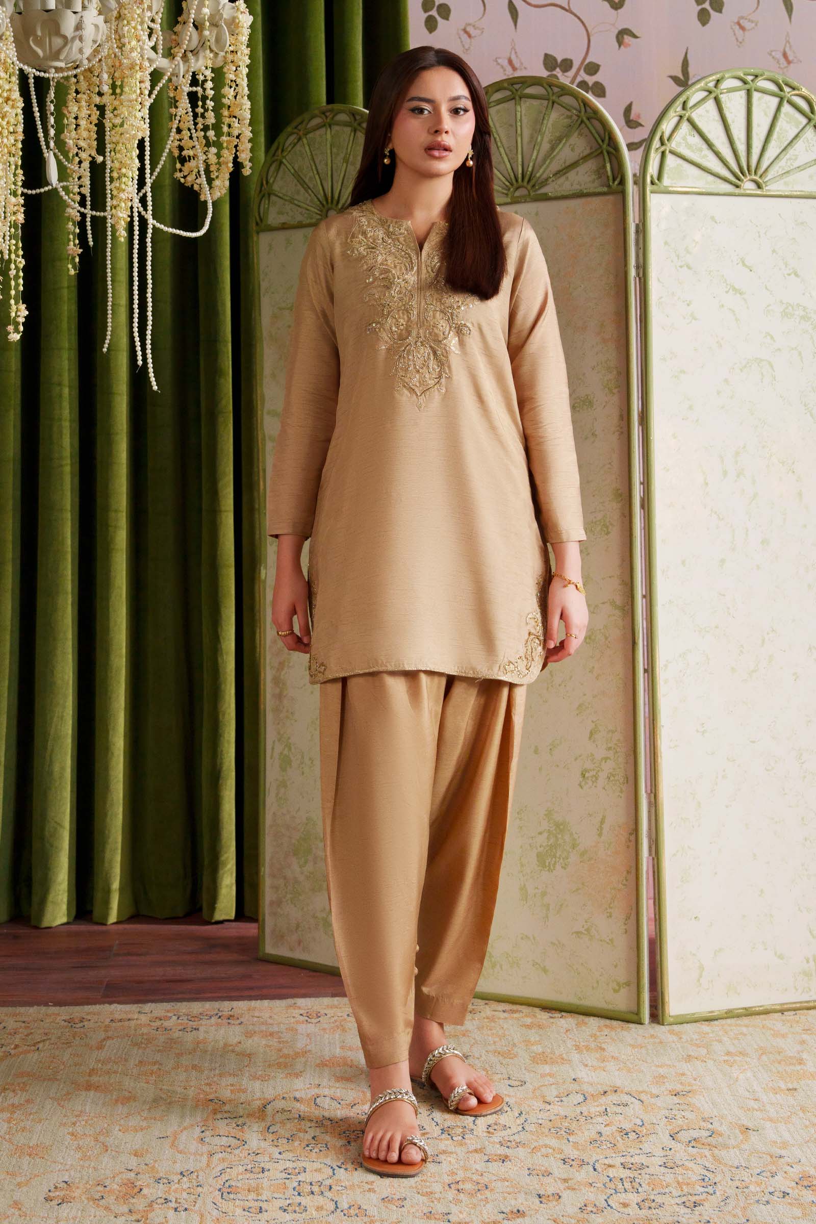 2 Pc Embellished Bamberg Raw Silk Suit - Image 5