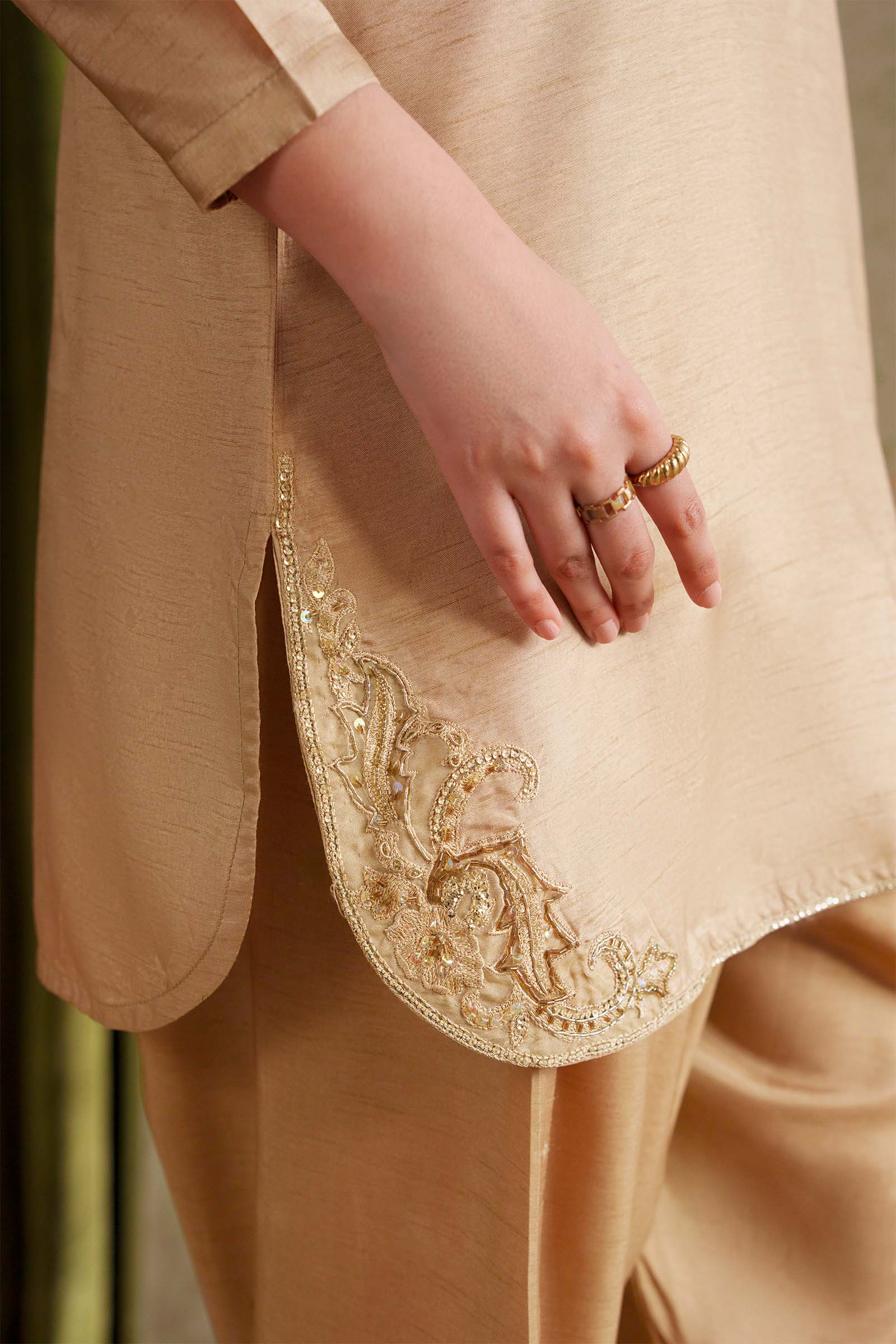 2 Pc Embellished Bamberg Raw Silk Suit - Image 6