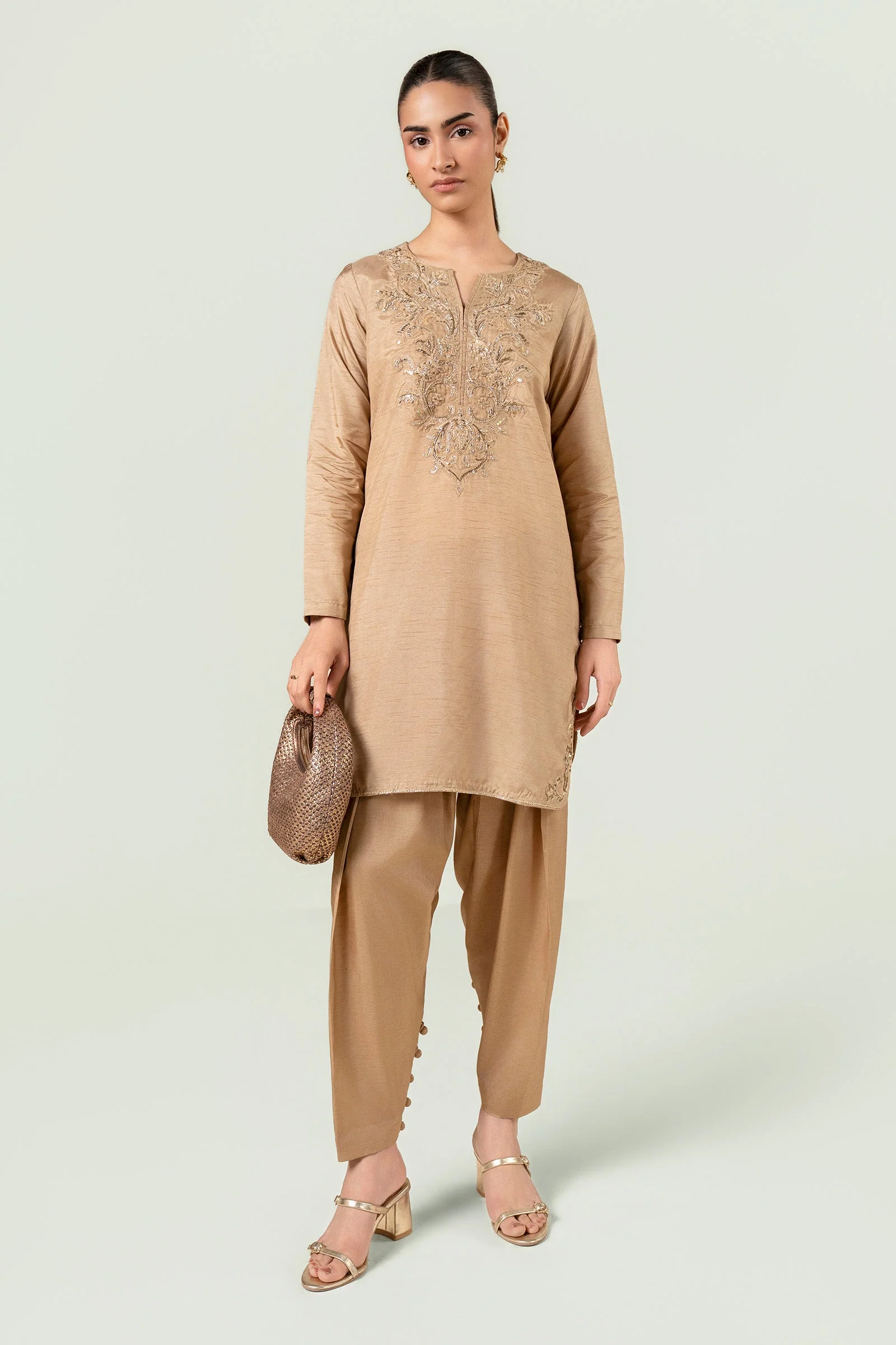 2 Pc Embellished Bamberg Raw Silk Suit - Image 8