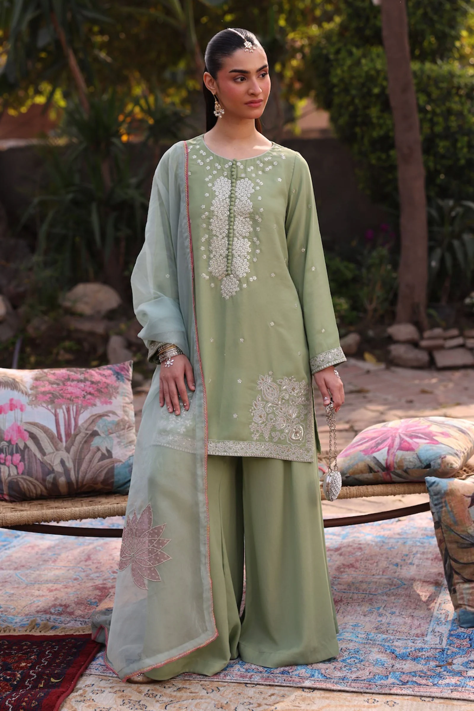 2 Pc Embroidered Georgette Suit - Image 3