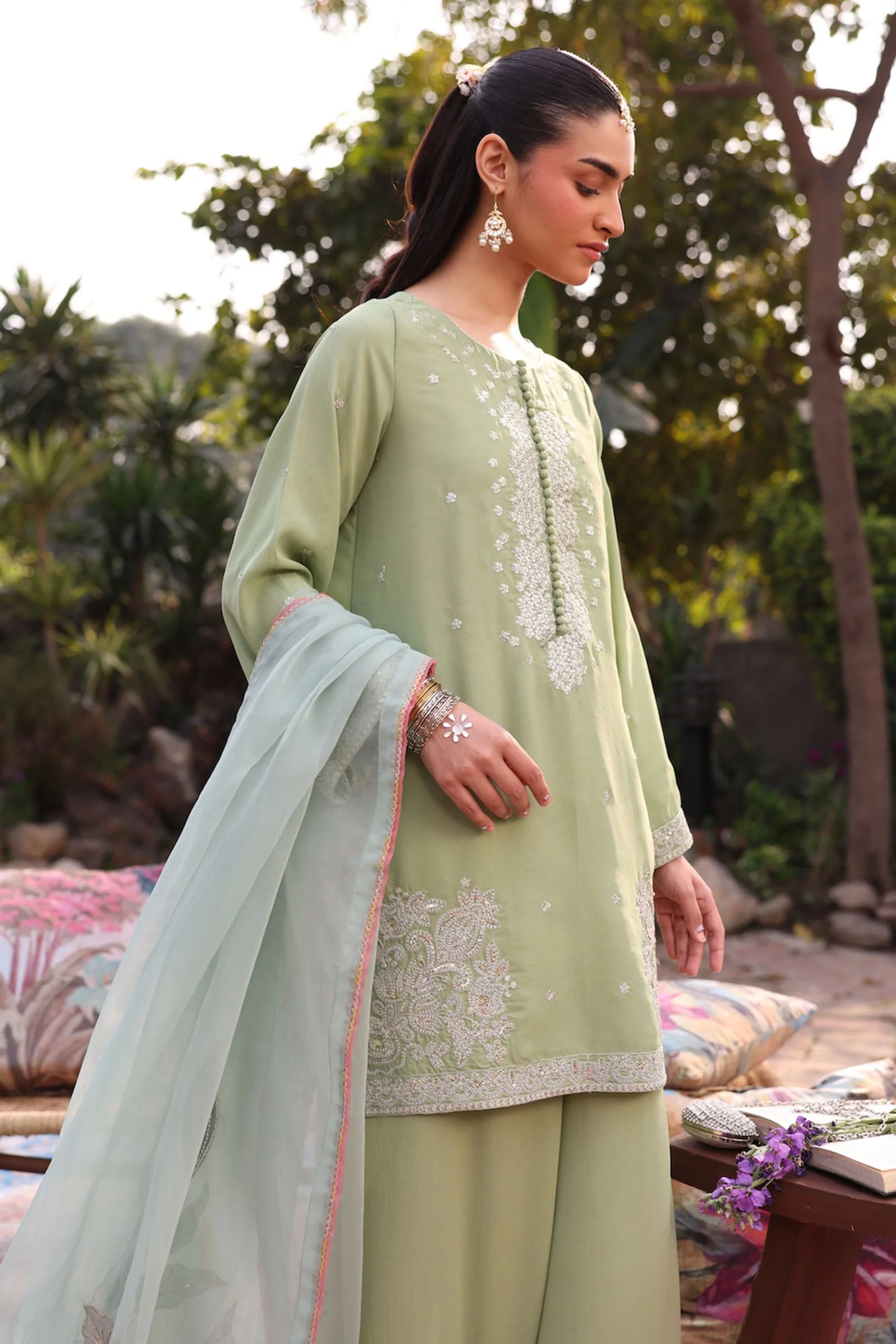 2 Pc Embroidered Georgette Suit - Image 4