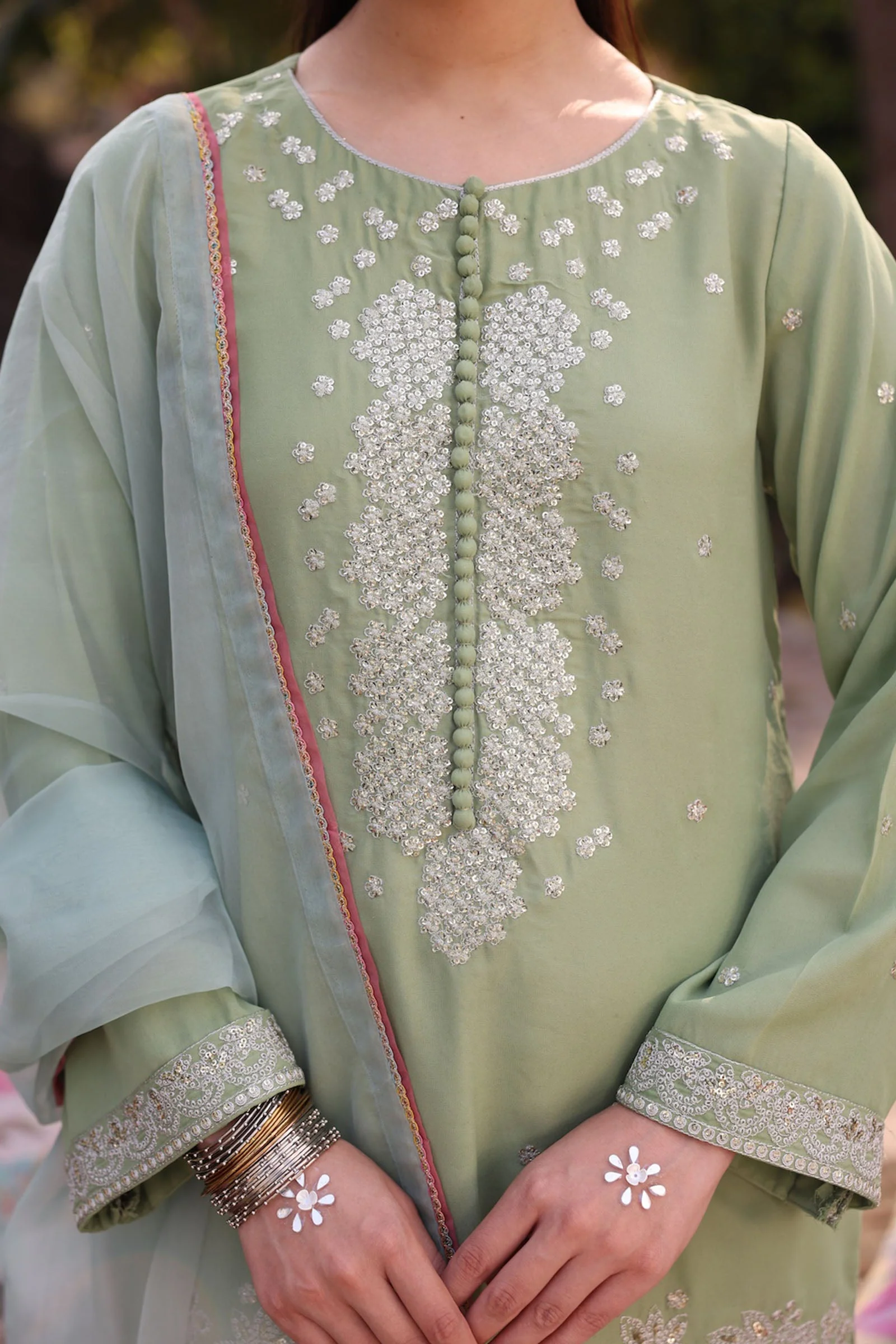 2 Pc Embroidered Georgette Suit - Image 5