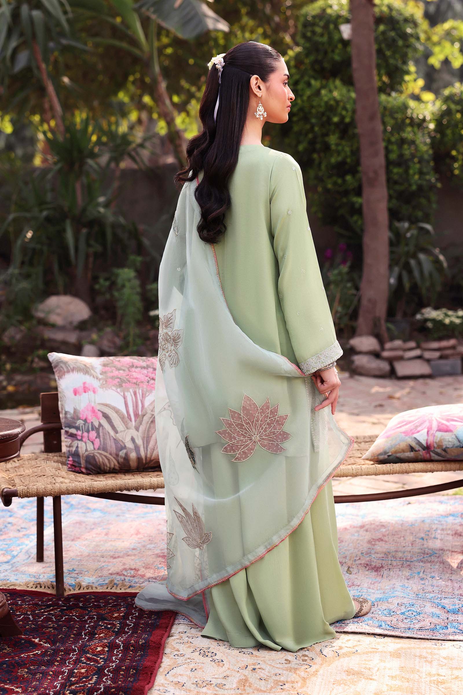 Embroidered Organza Dupatta - Image 10