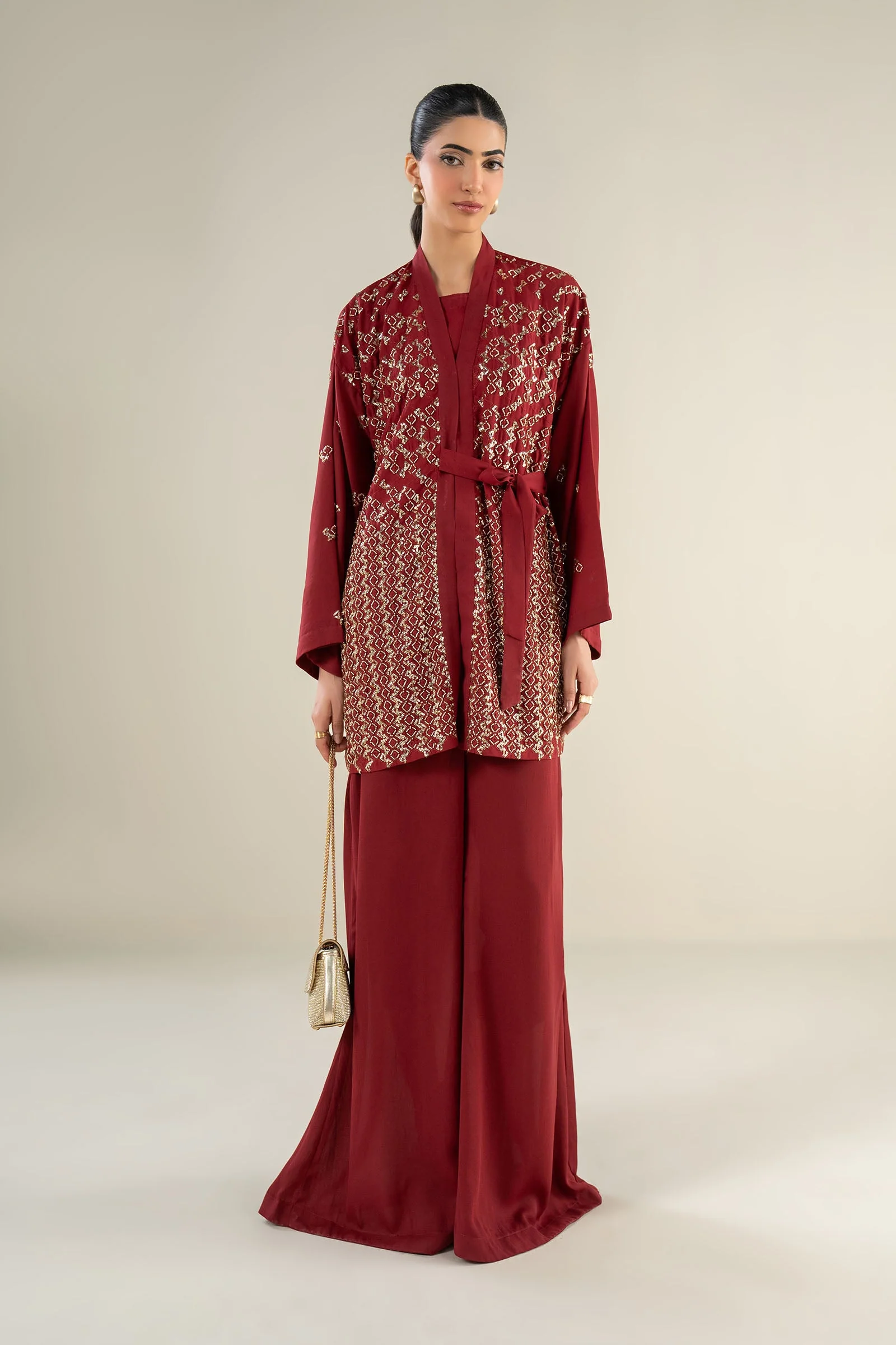 2 Pc Embellished Grainy Georgette Suit - Image 3