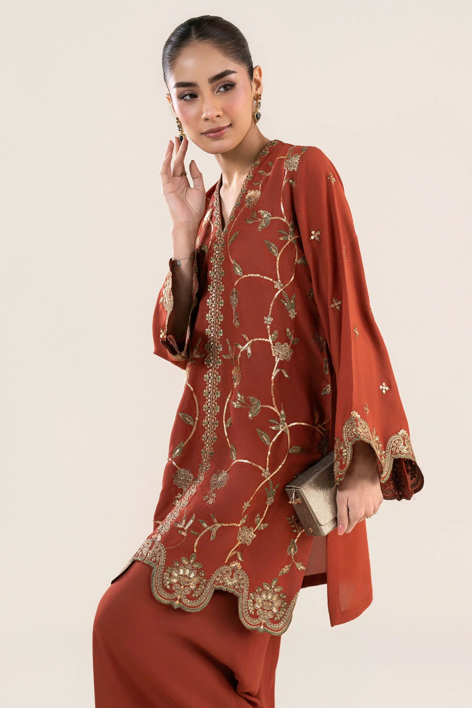 2 Pc Embroidered Georgette Suit - Image 2