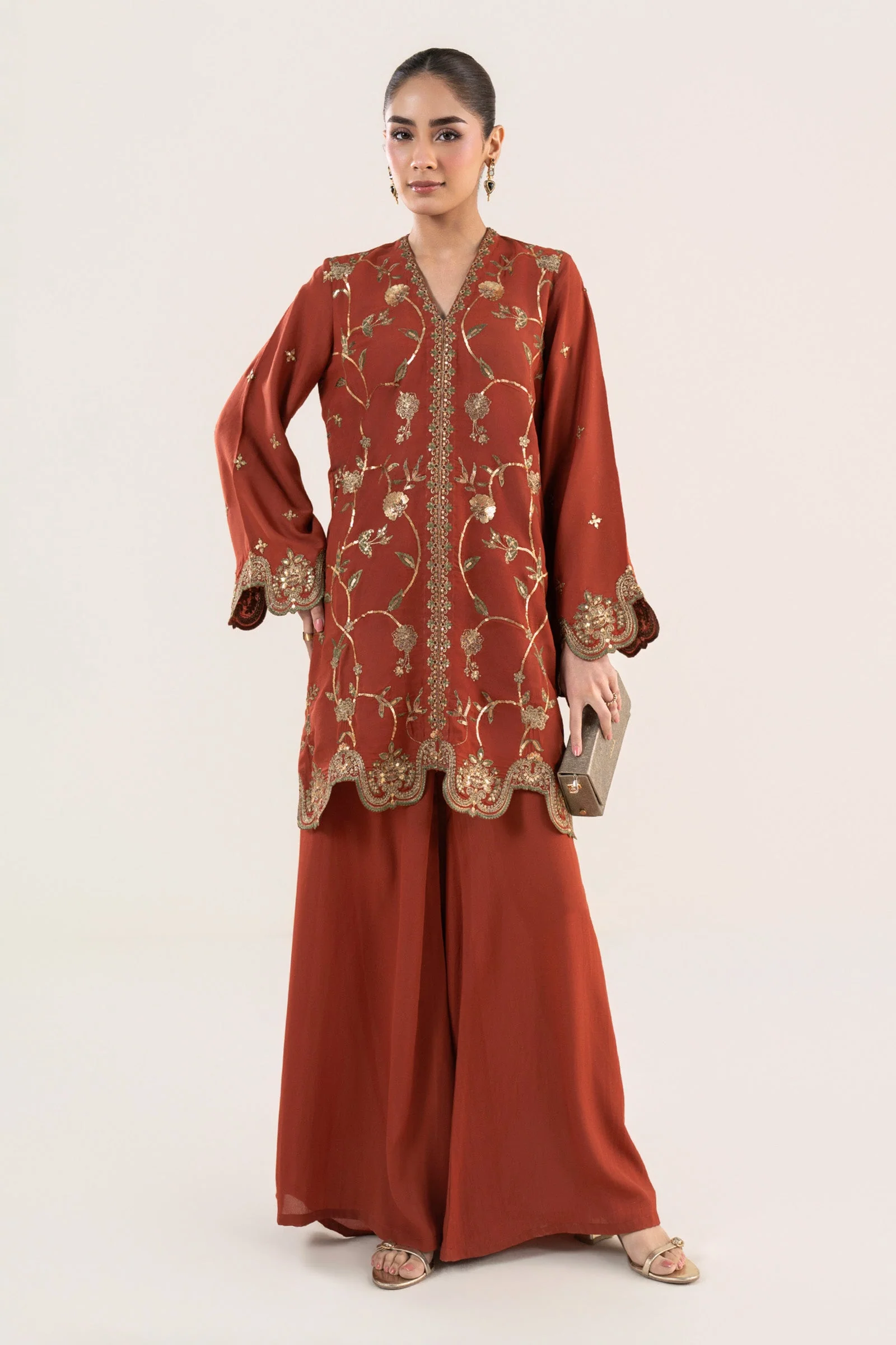 2 Pc Embroidered Georgette Suit - Image 3