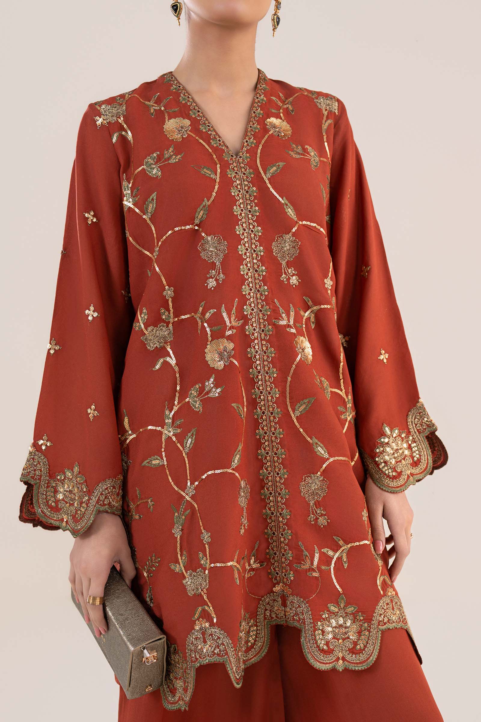 2 Pc Embroidered Georgette Suit - Image 4