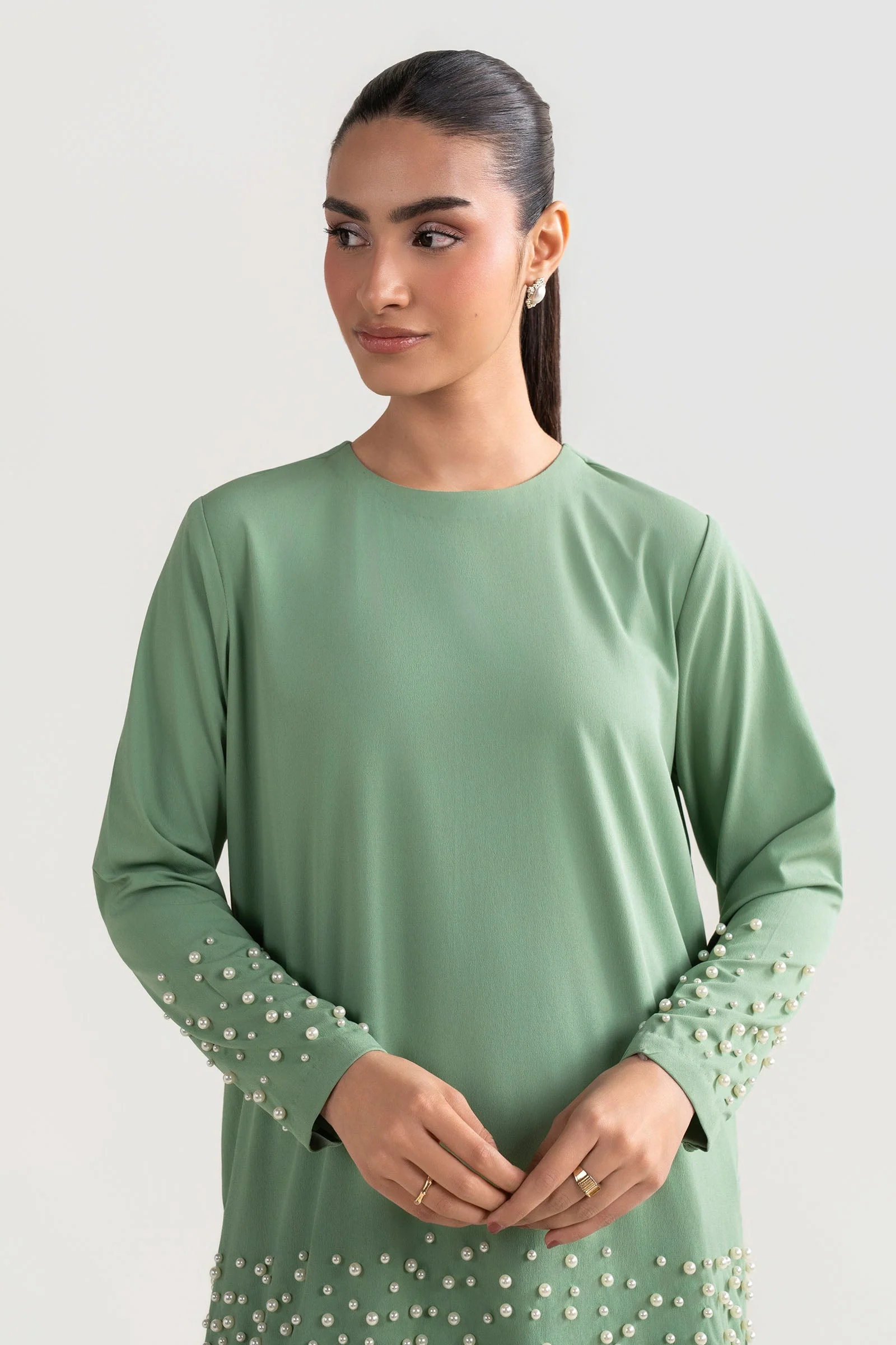 2 Pc Embellished Swiss Lawn Suit - Image 2