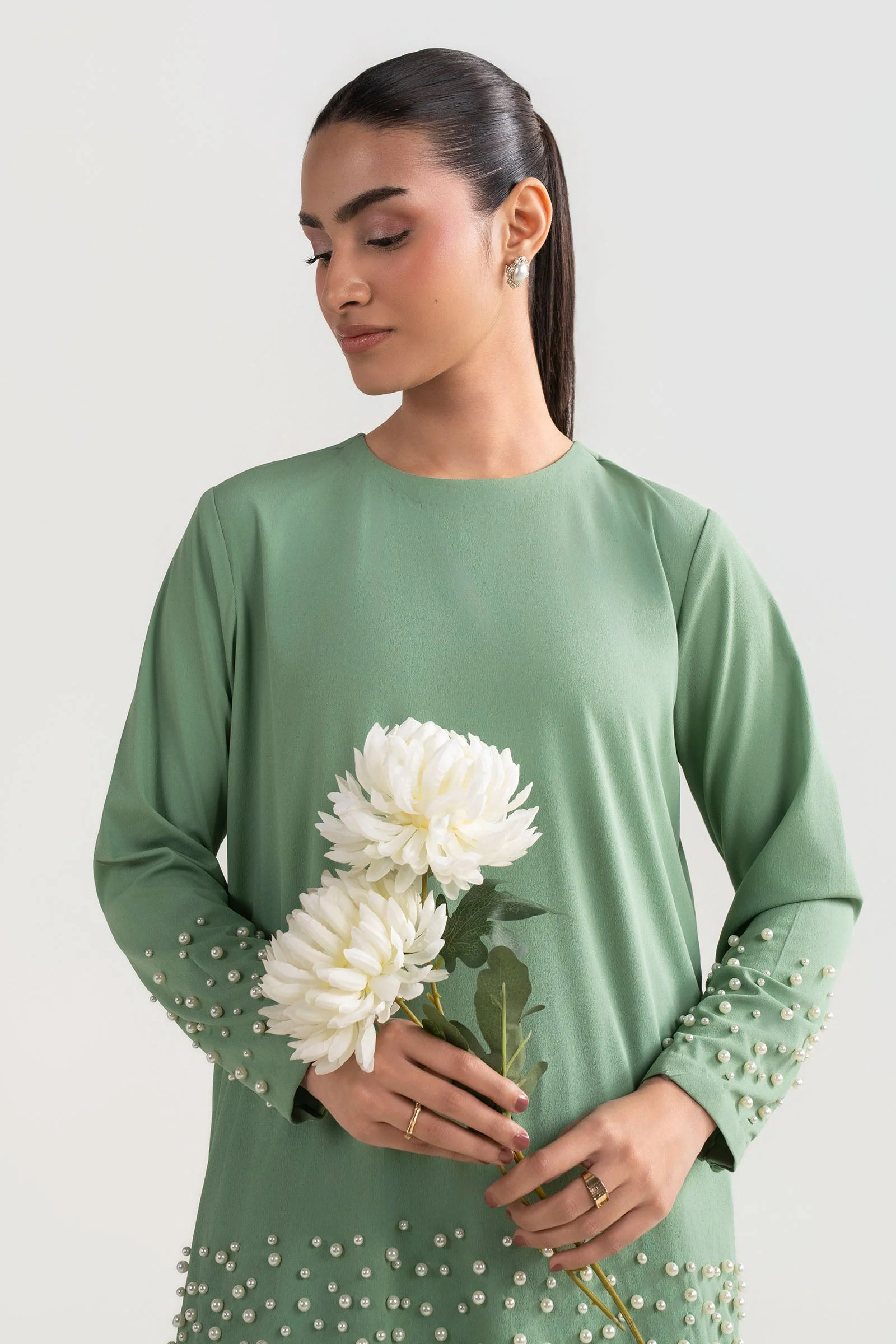2 Pc Embellished Swiss Lawn Suit - Image 4