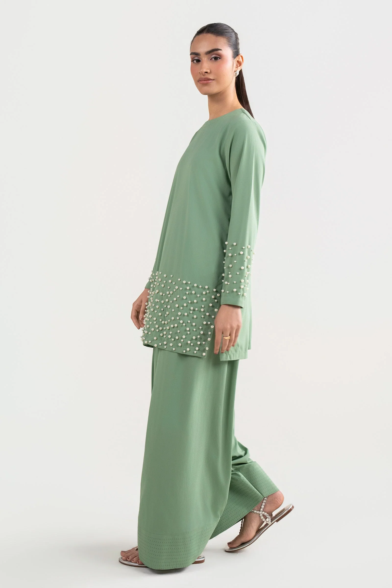 2 Pc Embellished Swiss Lawn Suit - Image 7