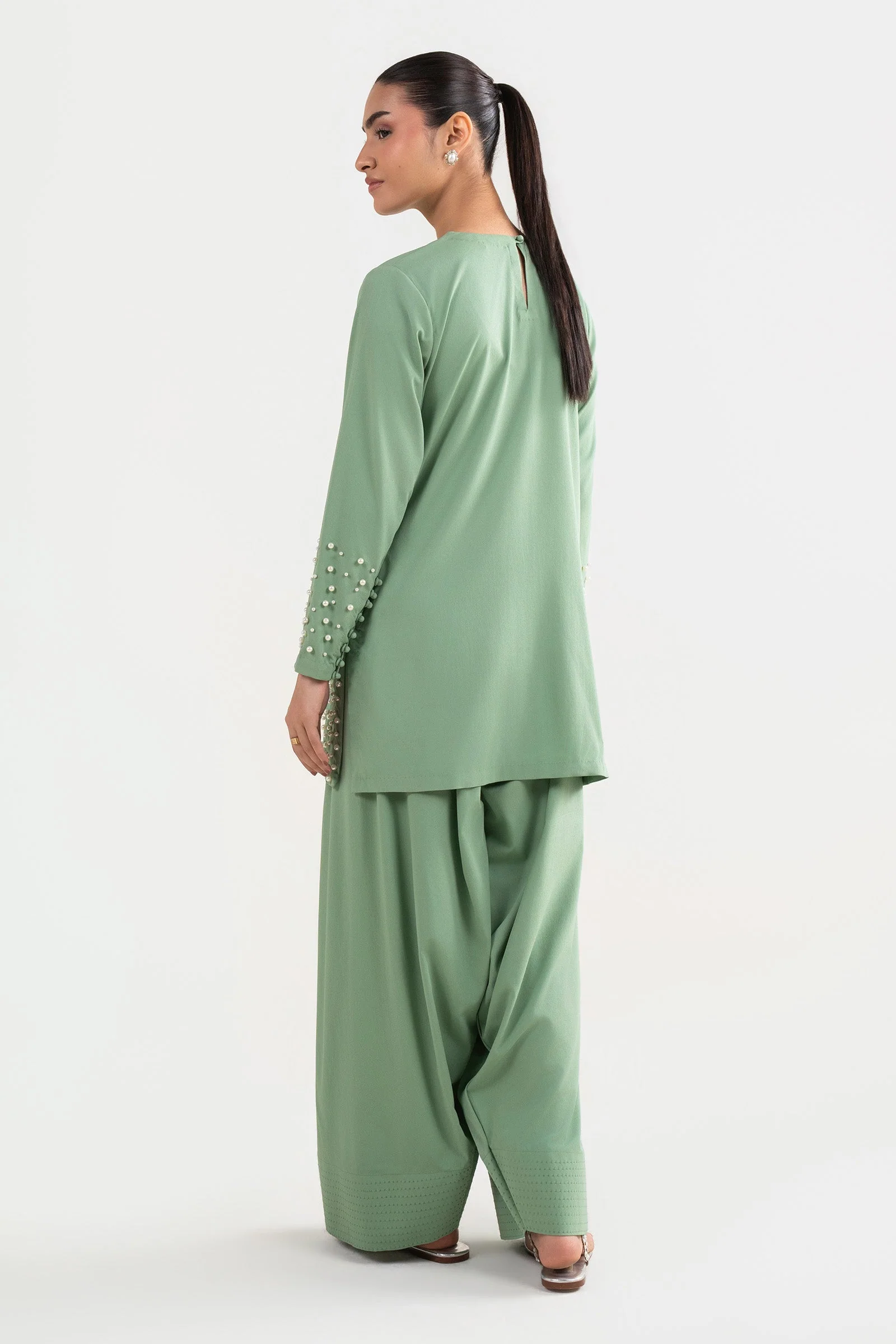 2 Pc Embellished Swiss Lawn Suit - Image 8