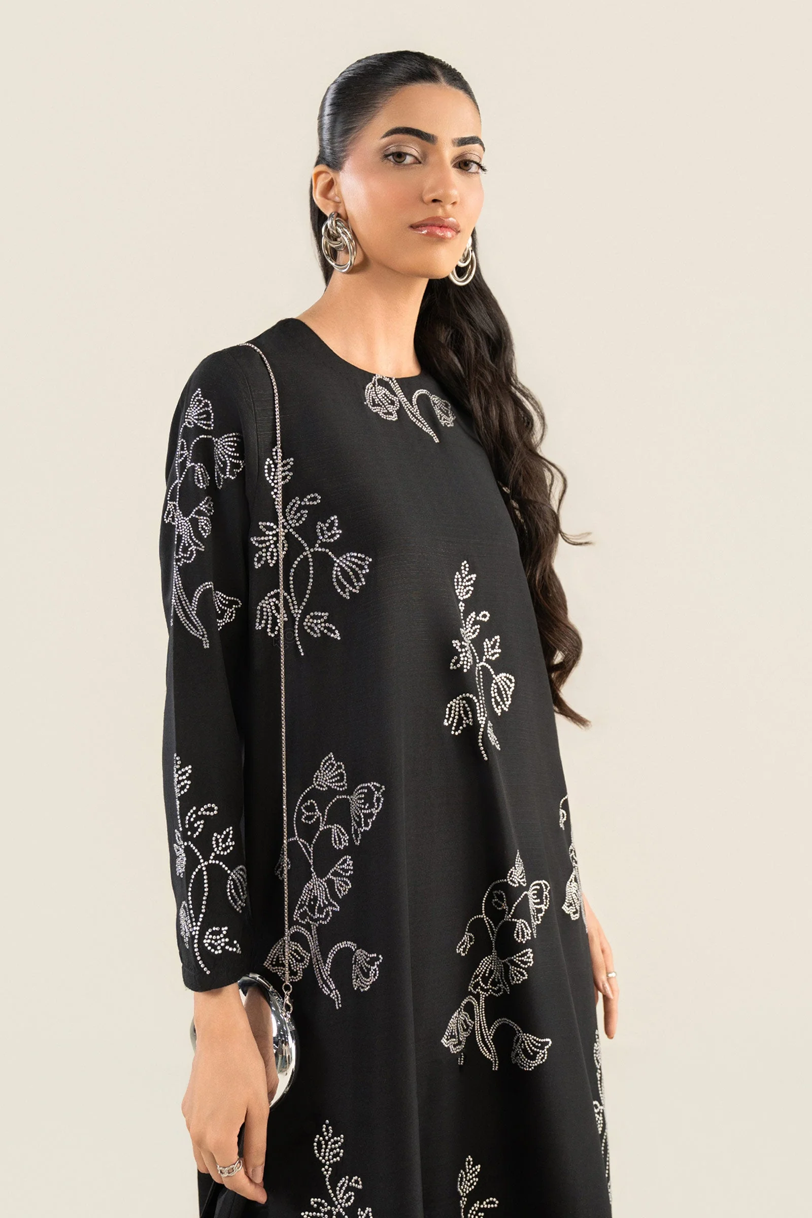 2 Pc Embellished Crepe Suit - Image 2