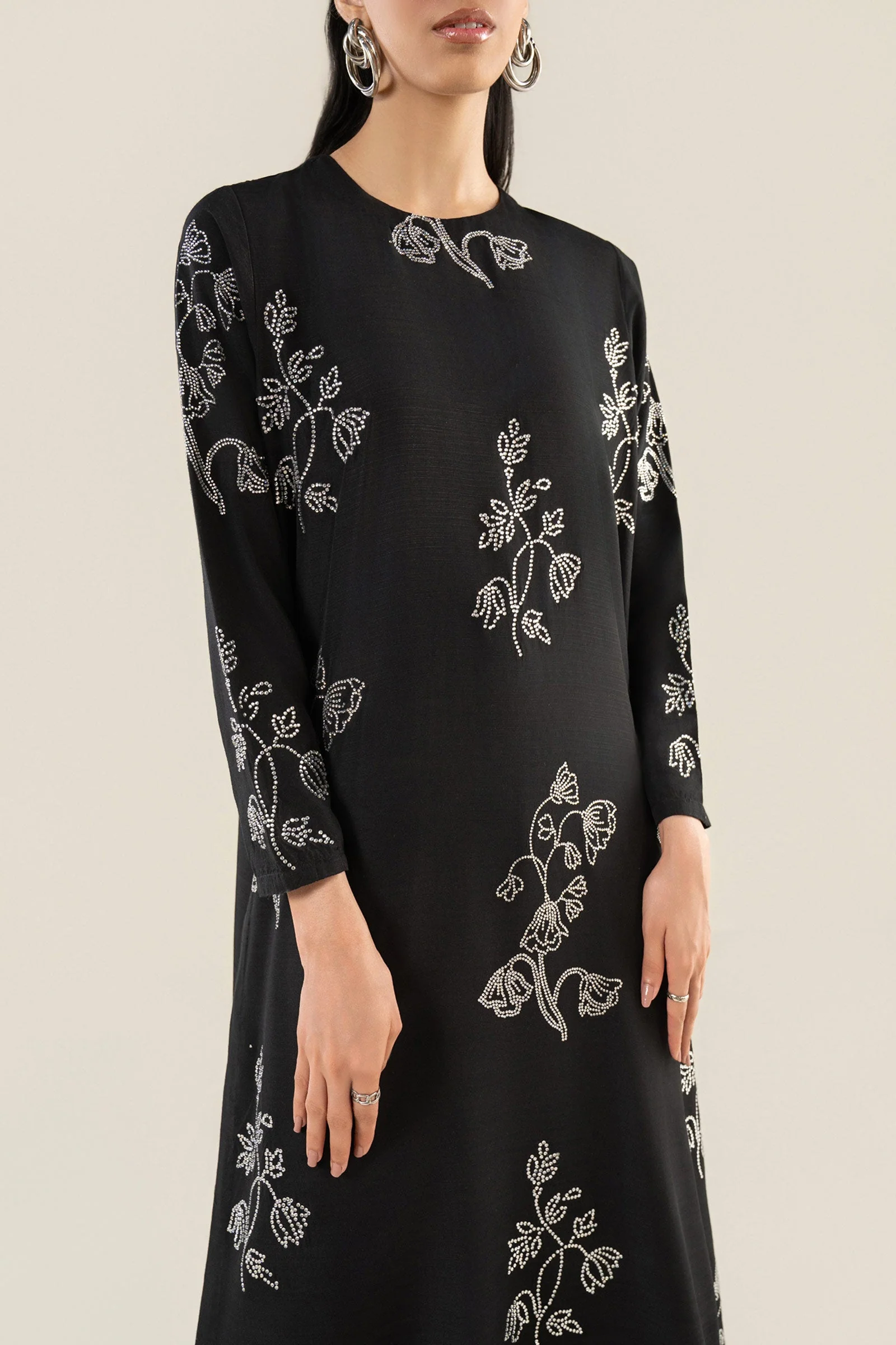 2 Pc Embellished Crepe Suit - Image 6