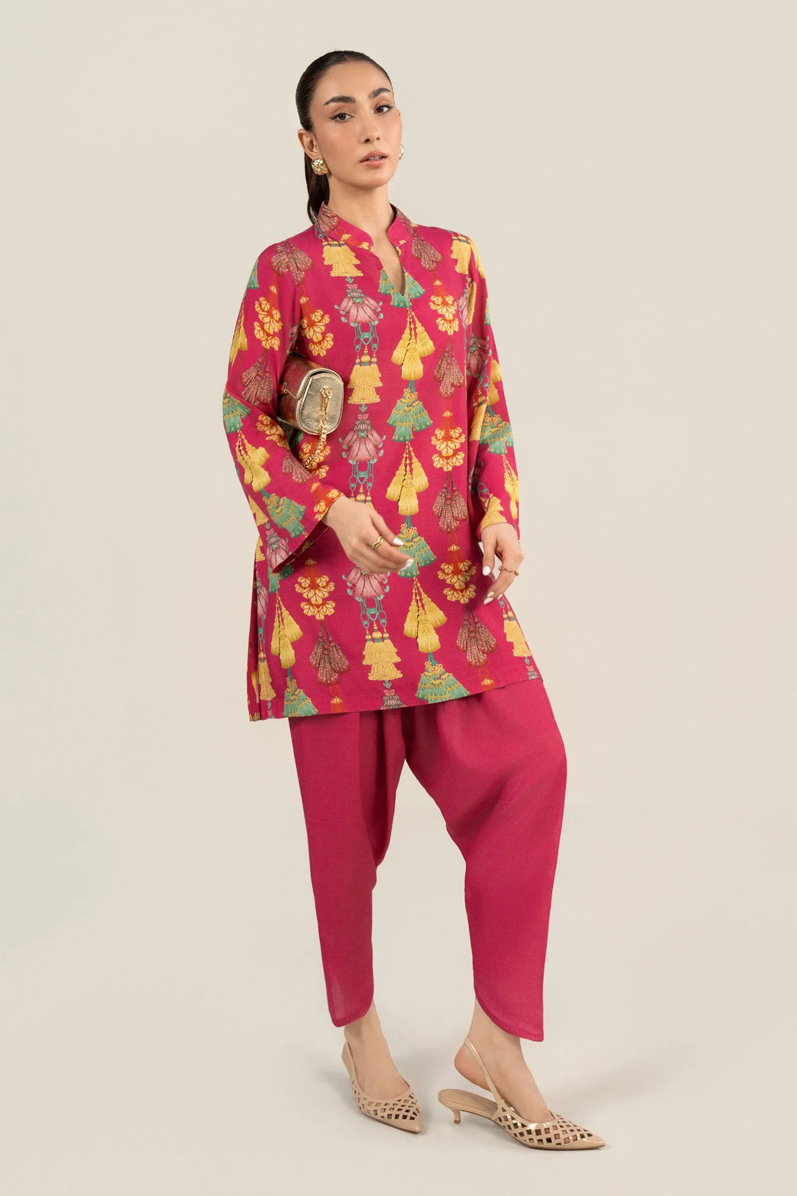 2 Pc Embellished Crepe Suit - Image 5
