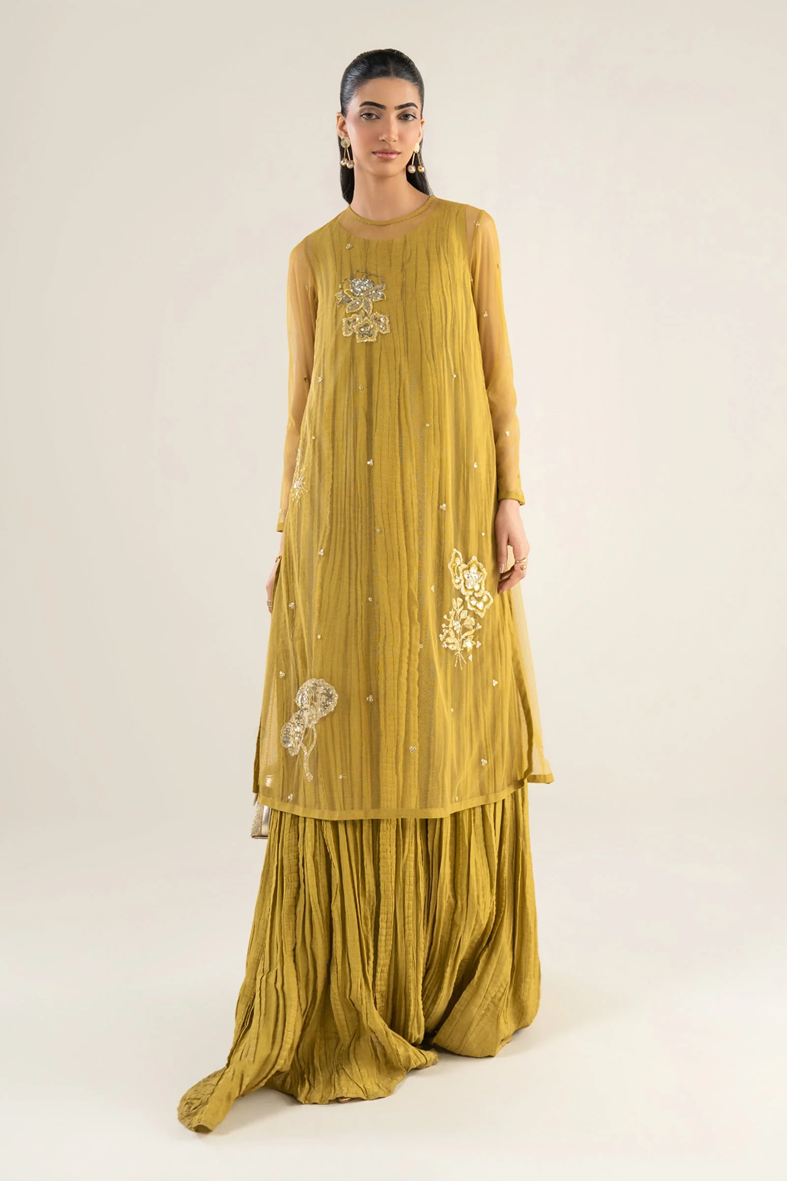 2 Pc Embroidered Net Suit - Image 3