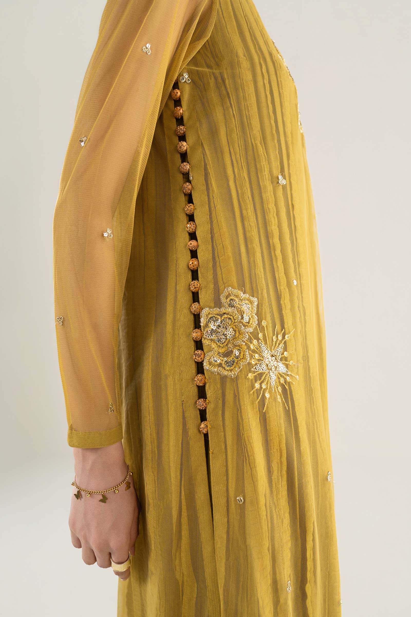 2 Pc Embroidered Net Suit - Image 7