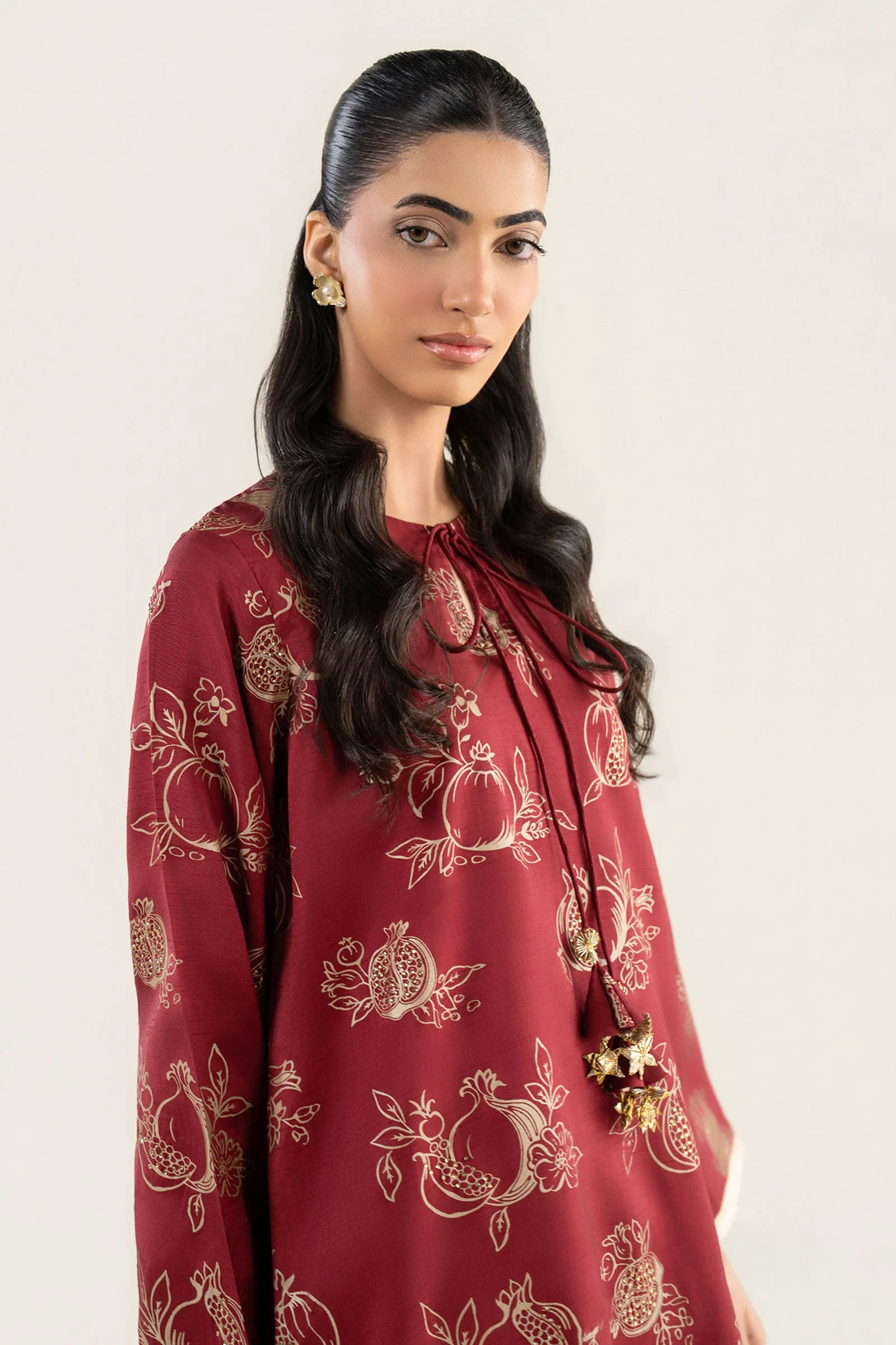 2 Pc Embellished Raw Silk Suit - Image 3