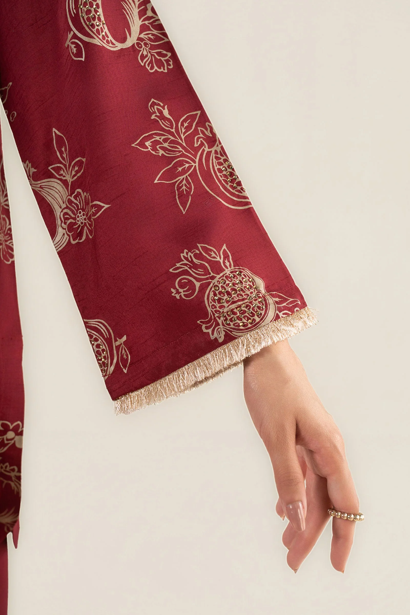2 Pc Embellished Raw Silk Suit - Image 5