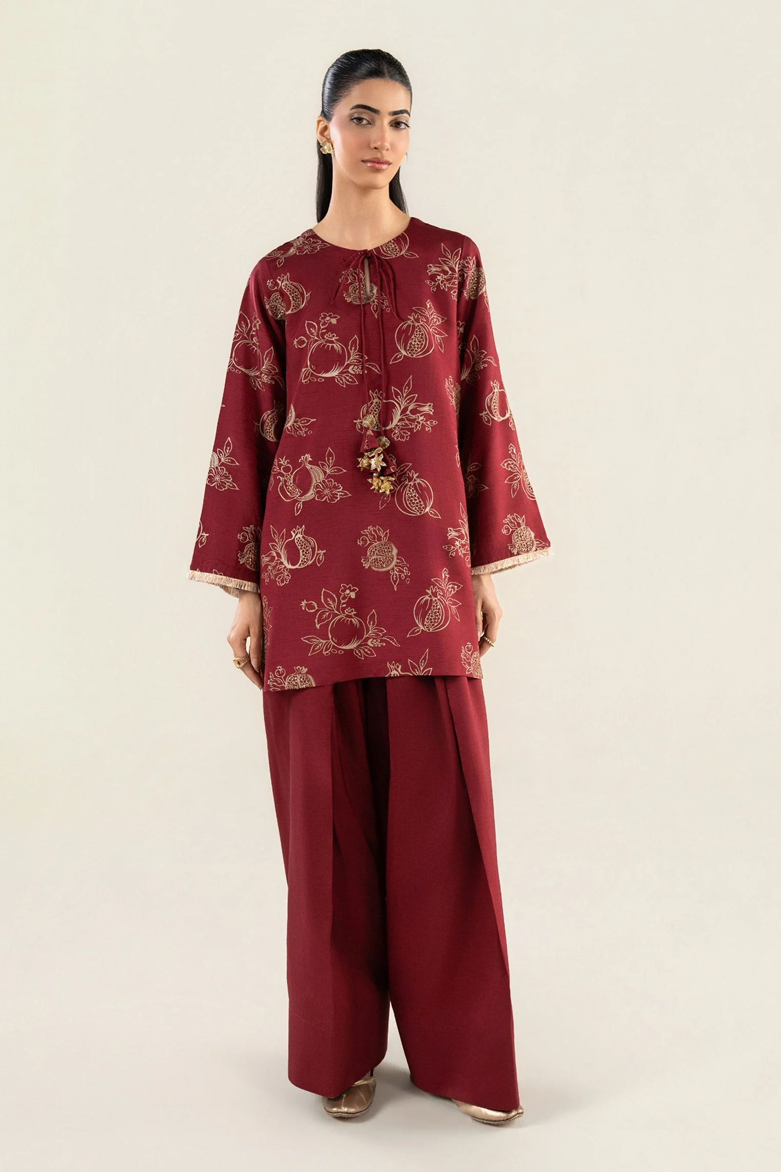 2 Pc Embellished Raw Silk Suit - Image 6
